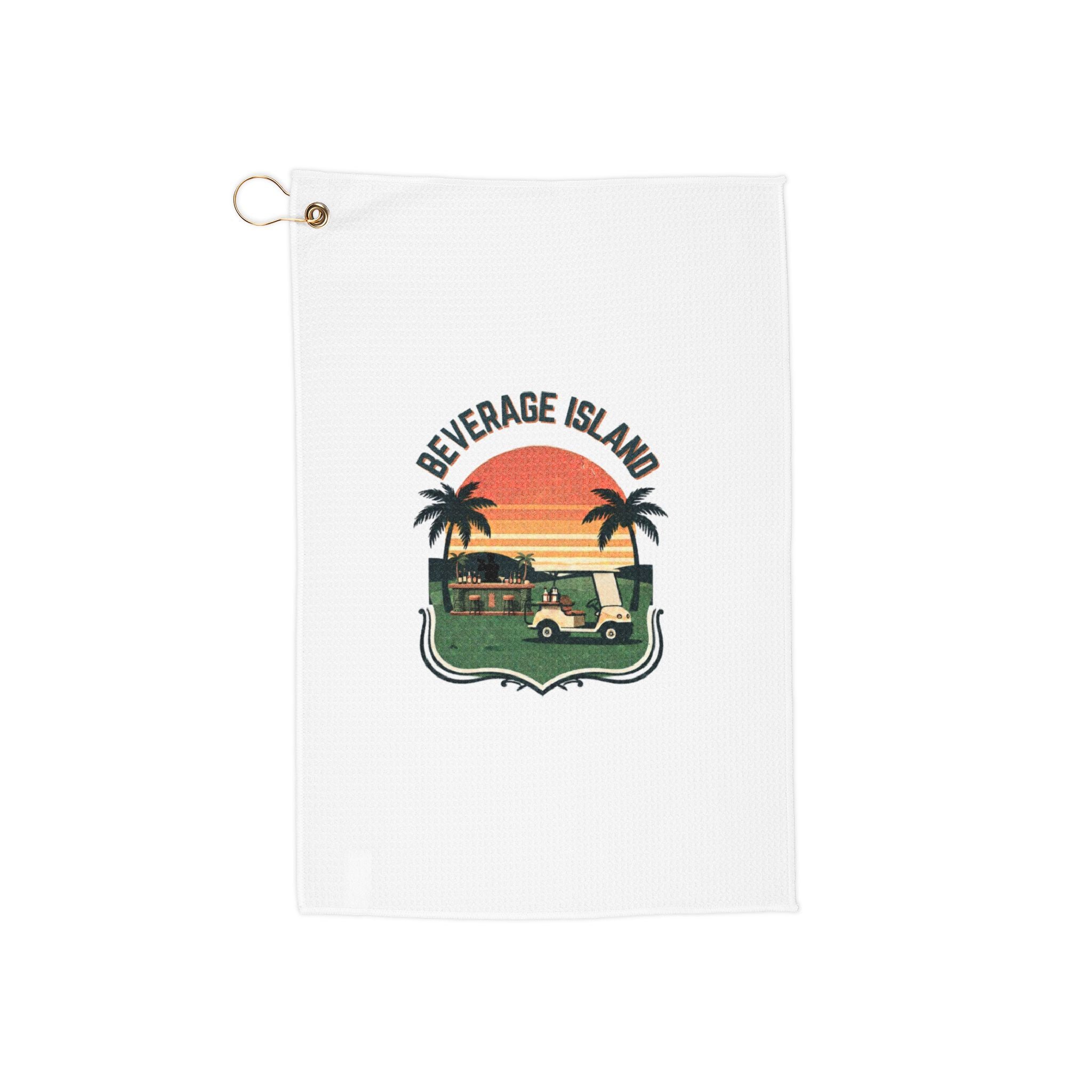 Beverage Island Golf Towel – Vintage Palm Golf Cart Design (WC Golf)