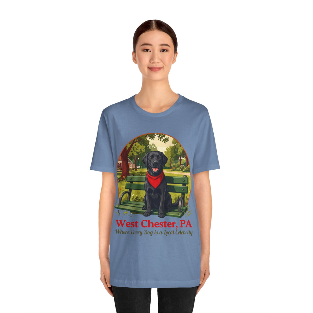 West Chester, PA Black Lab T-Shirt — “Where Every Dog is a Local Celebrity”