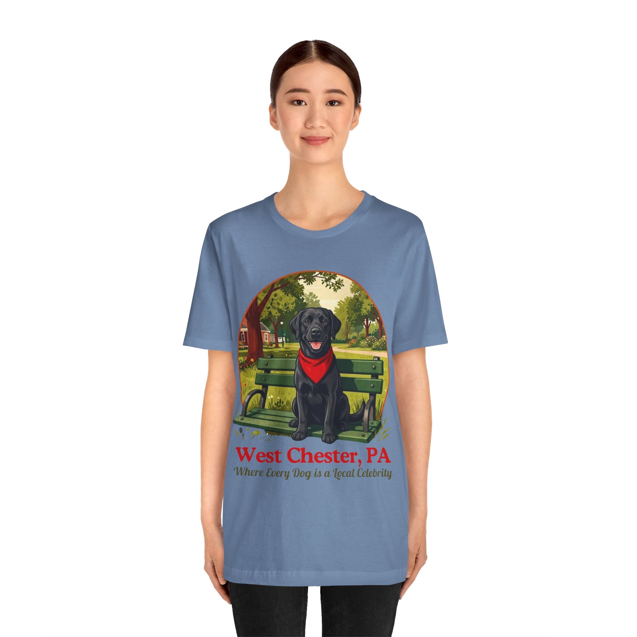 West Chester, PA Black Lab T-Shirt — “Where Every Dog is a Local Celebrity”