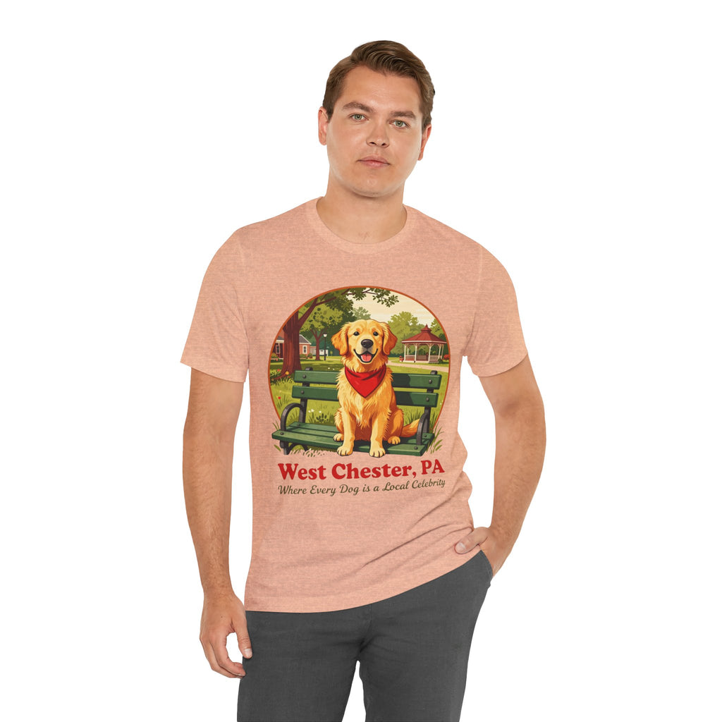 West Chester, PA Golden Retriever T-Shirt — "Where Every Dog is a Local Celebrity"