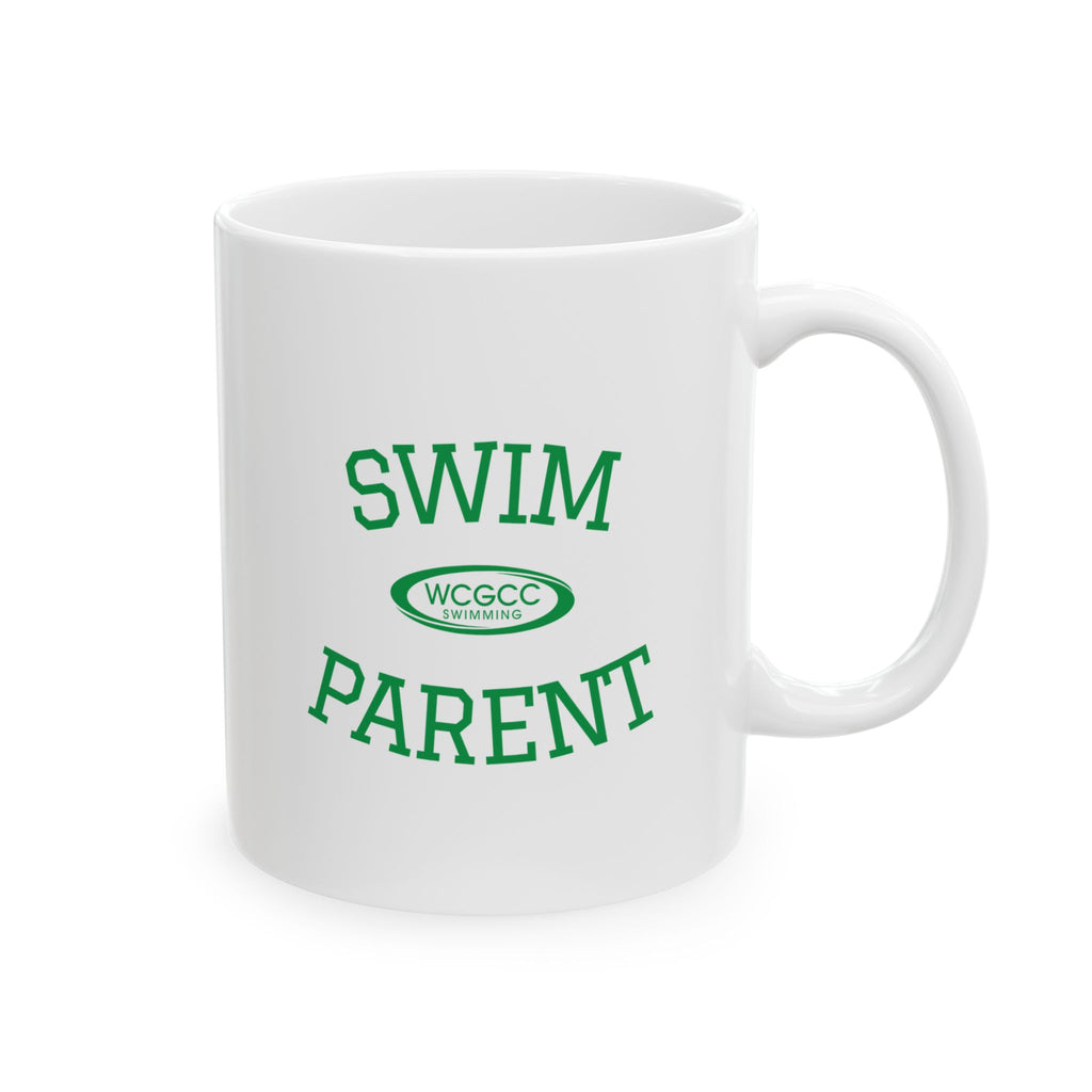 Swim Parent WCGCC Ceramic Mug  Green Text Coffee Cup (11oz, 15oz)