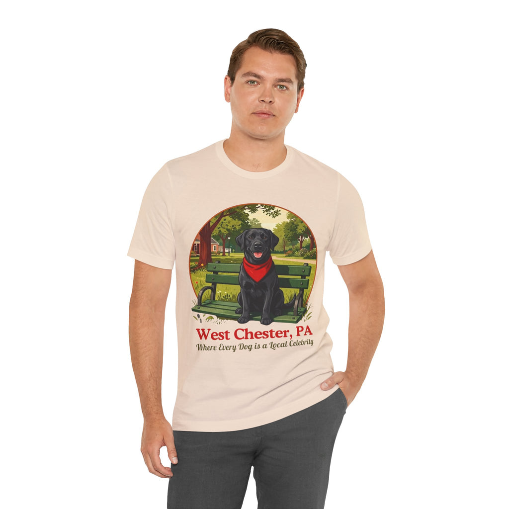 West Chester, PA Black Lab T-Shirt — “Where Every Dog is a Local Celebrity”