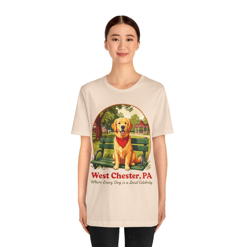 West Chester, PA Golden Retriever T-Shirt — "Where Every Dog is a Local Celebrity"