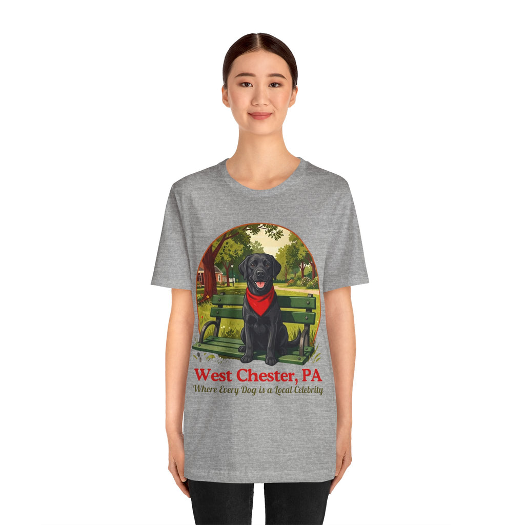 West Chester, PA Black Lab T-Shirt — “Where Every Dog is a Local Celebrity”