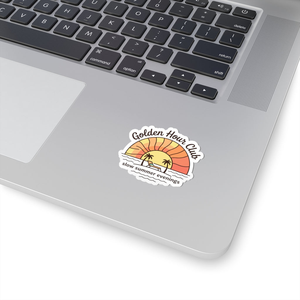 Golden Hour Club Kiss-Cut Sticker | summer aesthetic, pastel coastal vibes