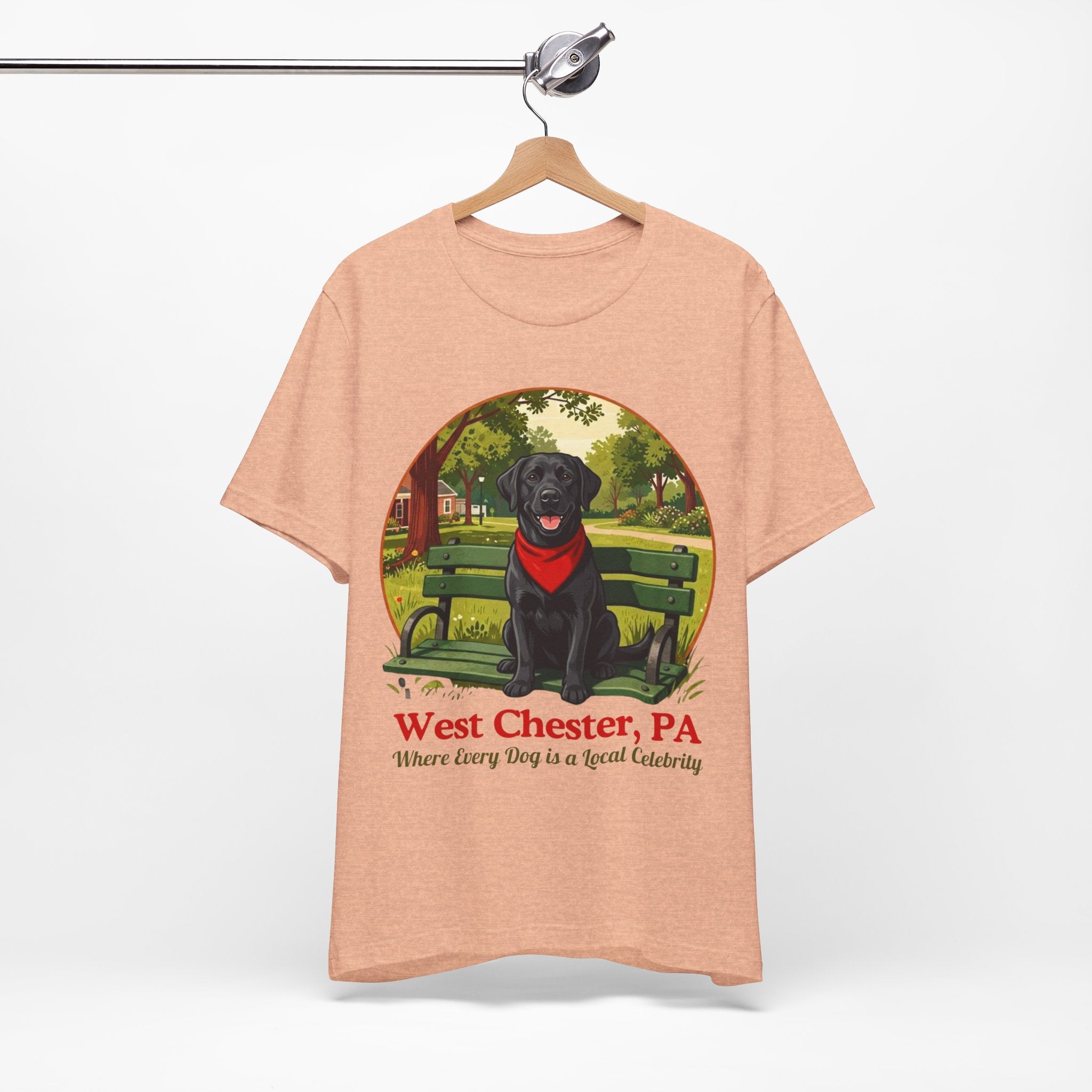 West Chester, PA Black Lab T-Shirt — “Where Every Dog is a Local Celebrity”