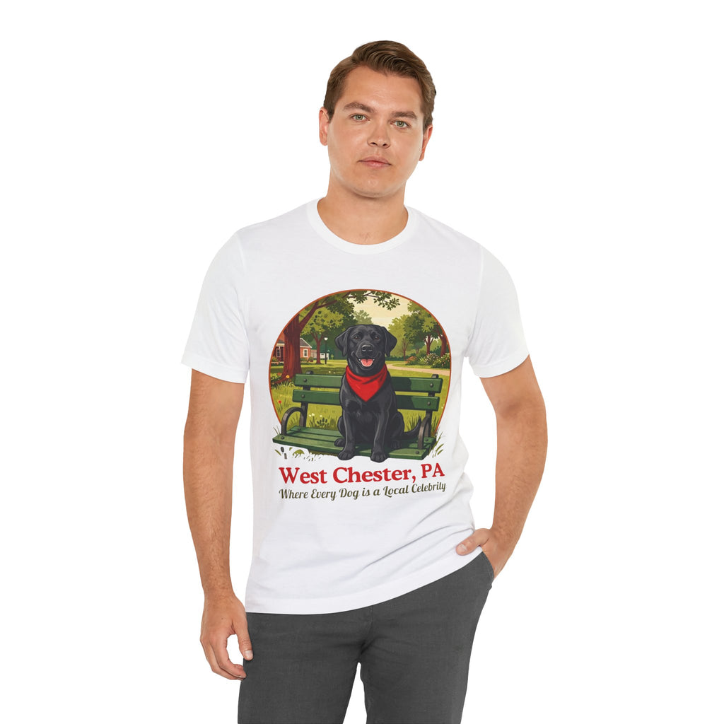 West Chester, PA Black Lab T-Shirt — “Where Every Dog is a Local Celebrity”