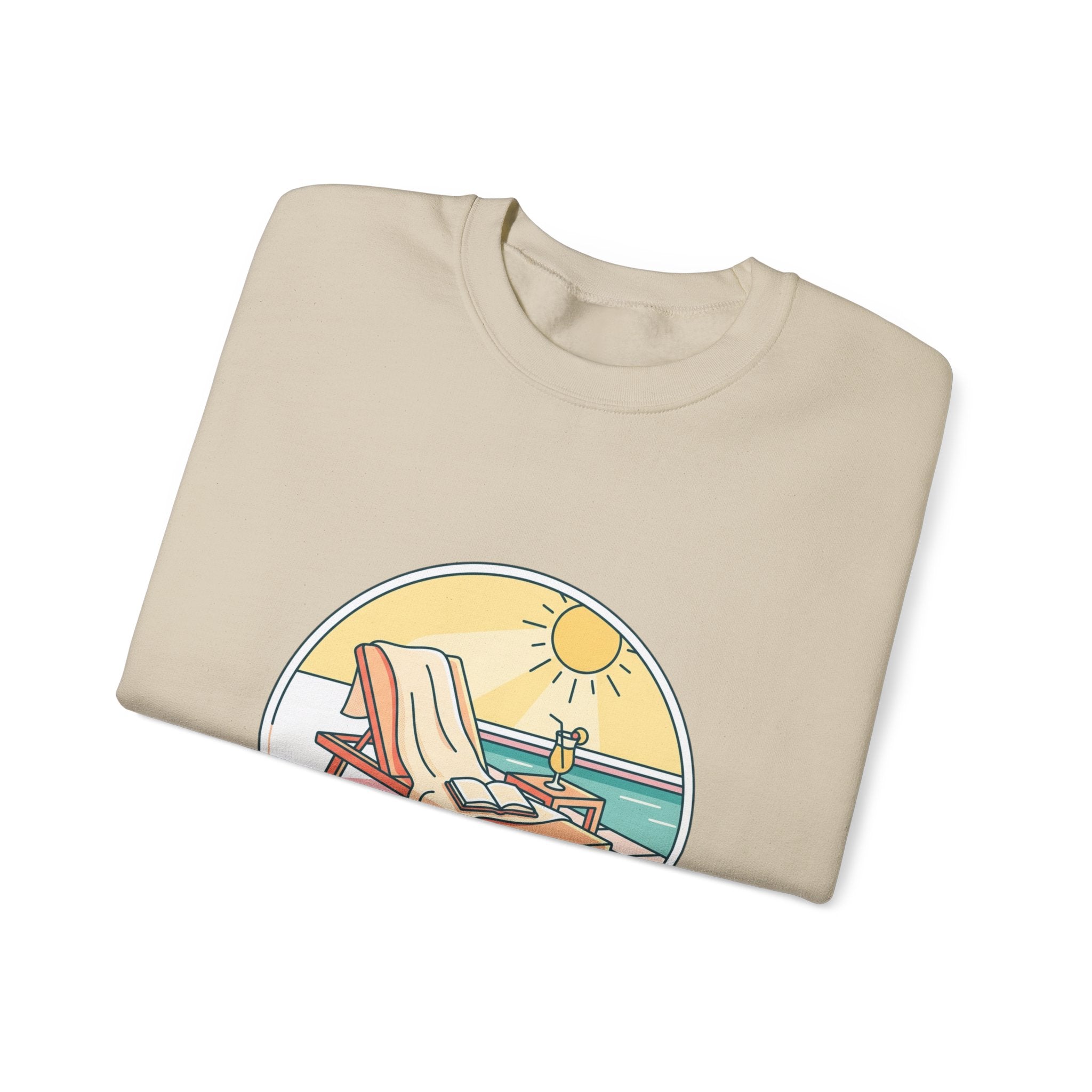 Sunny Beach Lounger Crewneck Sweatshirt | summer aesthetic, coastal vibes