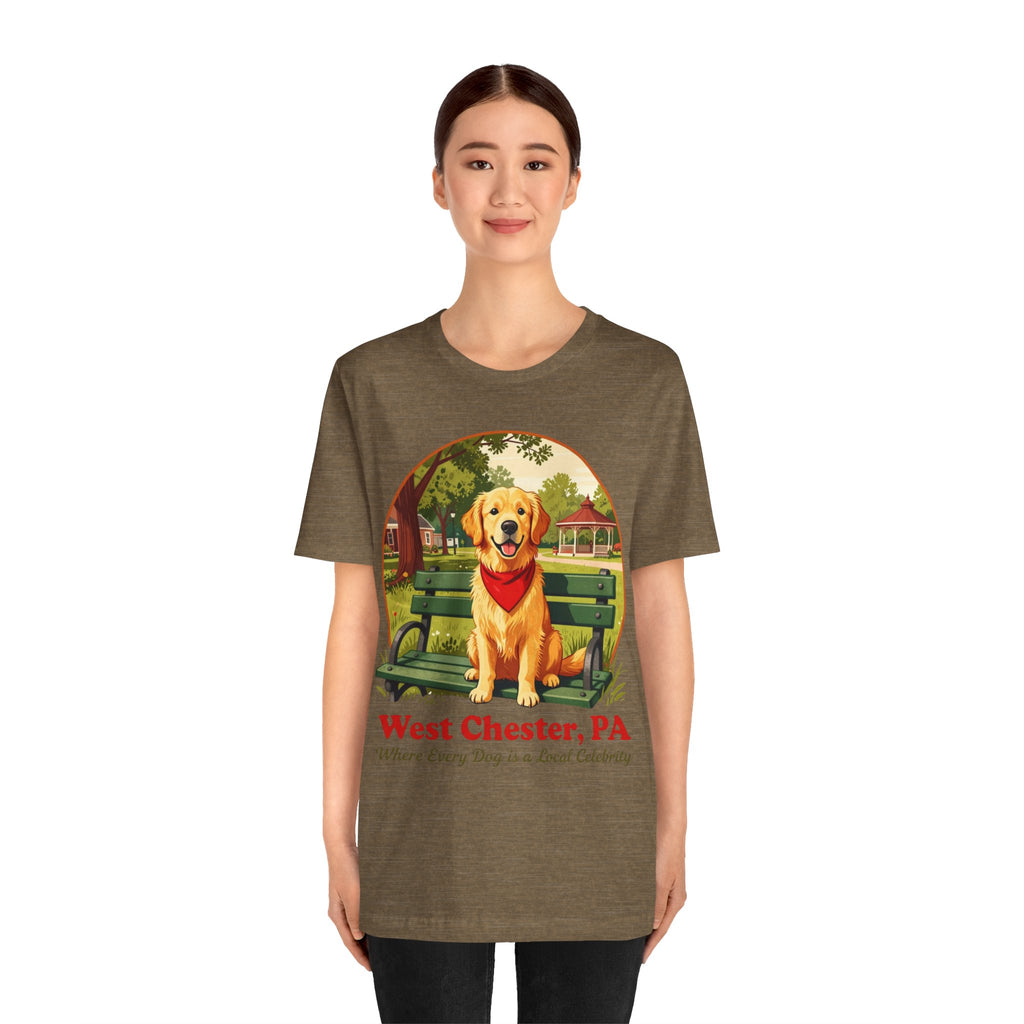 West Chester, PA Golden Retriever T-Shirt — "Where Every Dog is a Local Celebrity"