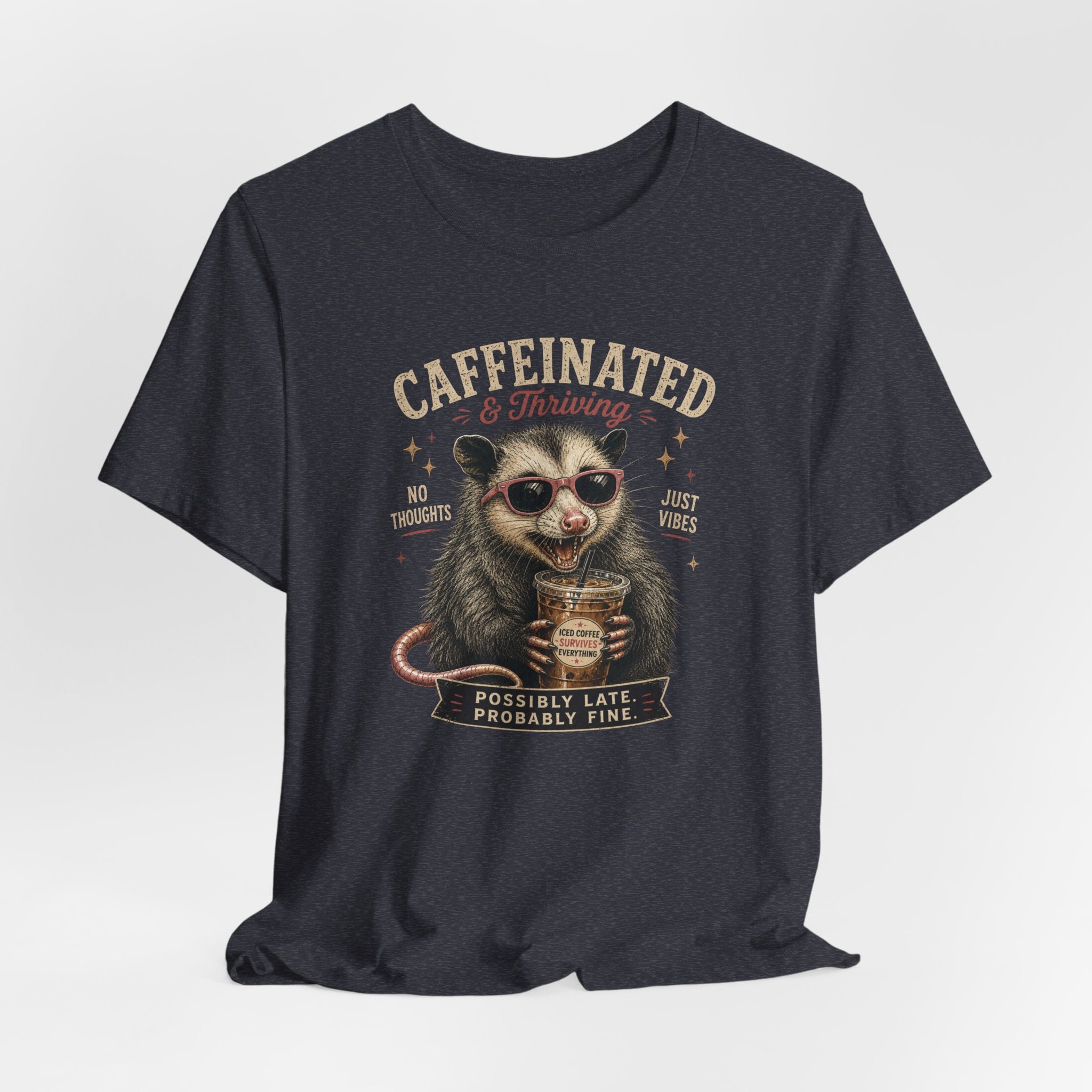 Caffeinated and Thriving Sloth Tee – Funny Coffee Lover T-Shirt