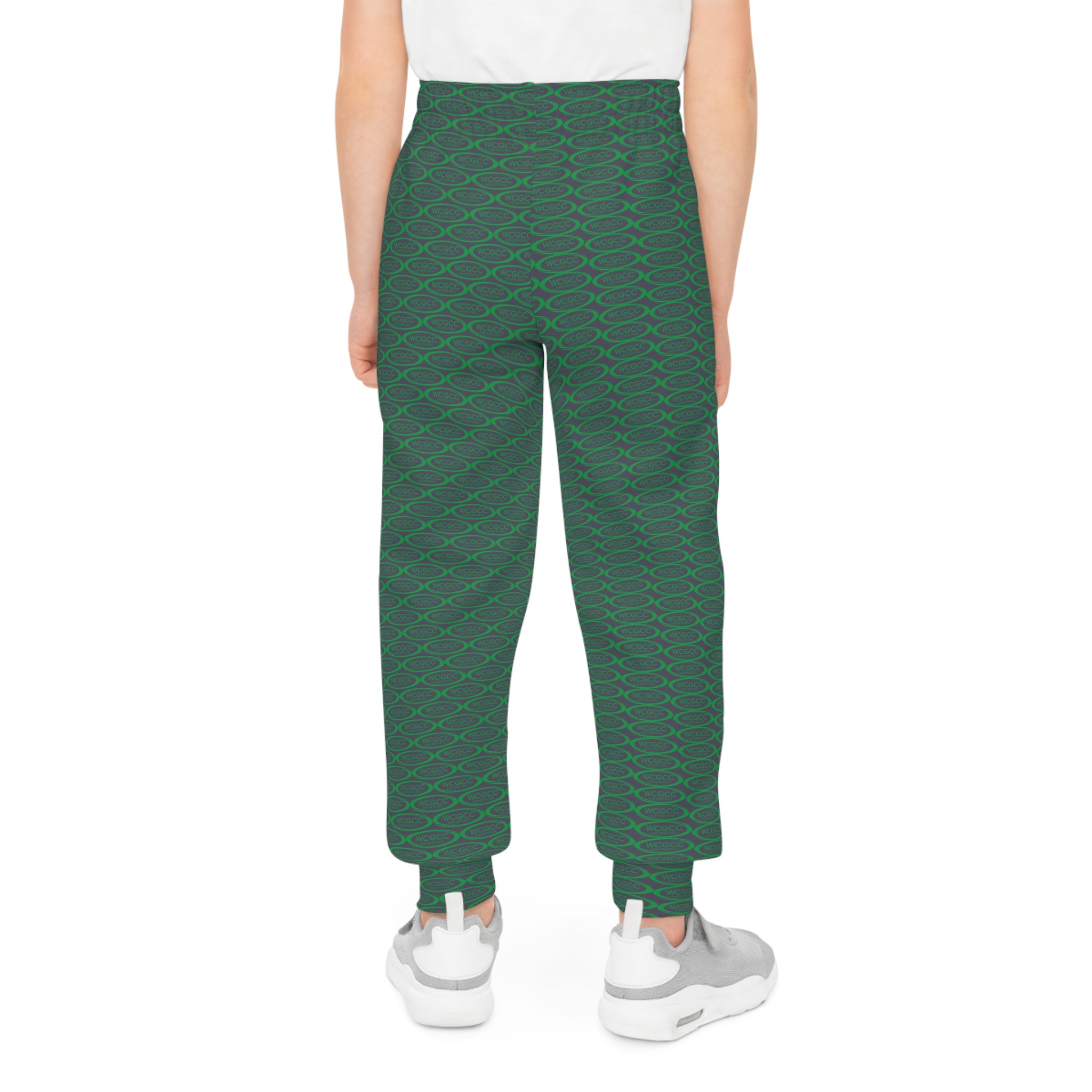 Youth Joggers - Green Geometric All-Over Print