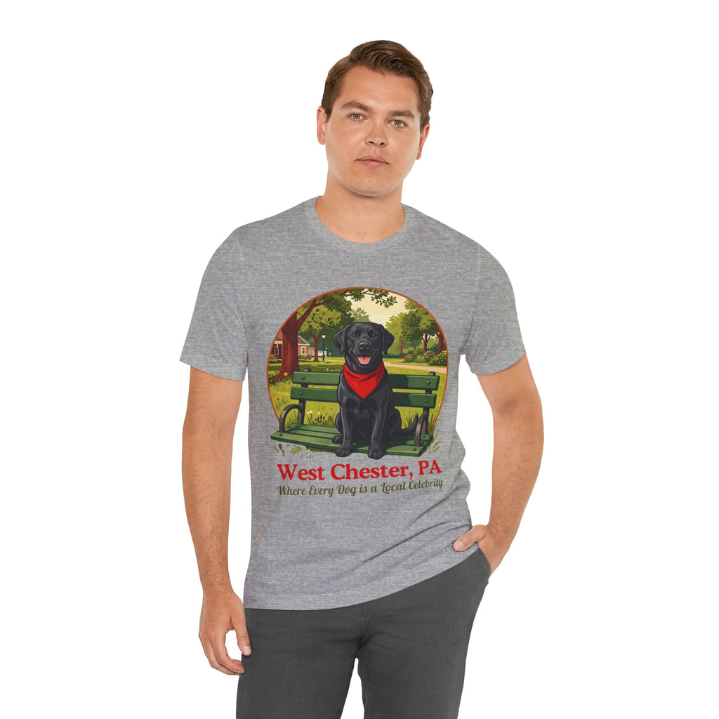 West Chester, PA Black Lab T-Shirt — “Where Every Dog is a Local Celebrity”