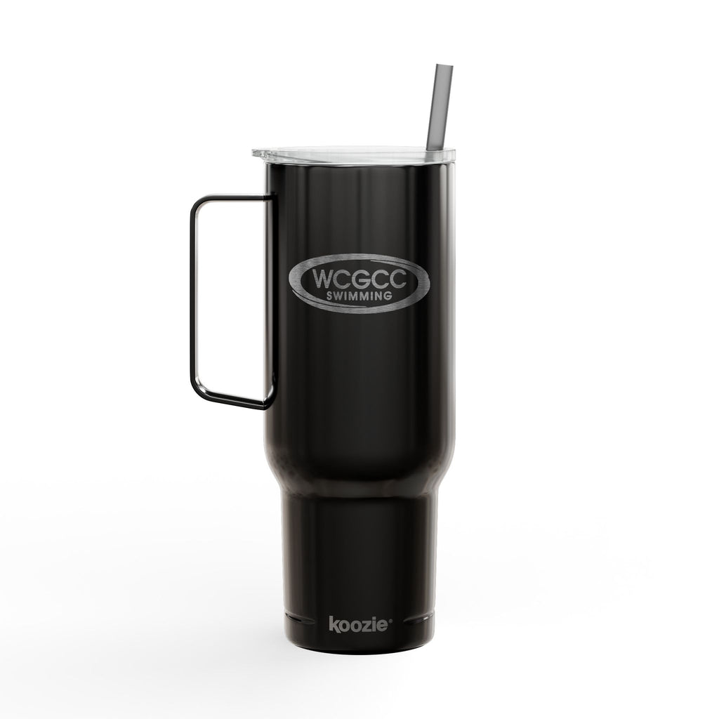 40oz Engraved Stainless Steel Tumbler with Lid & Straw — Custom WCCO Logo