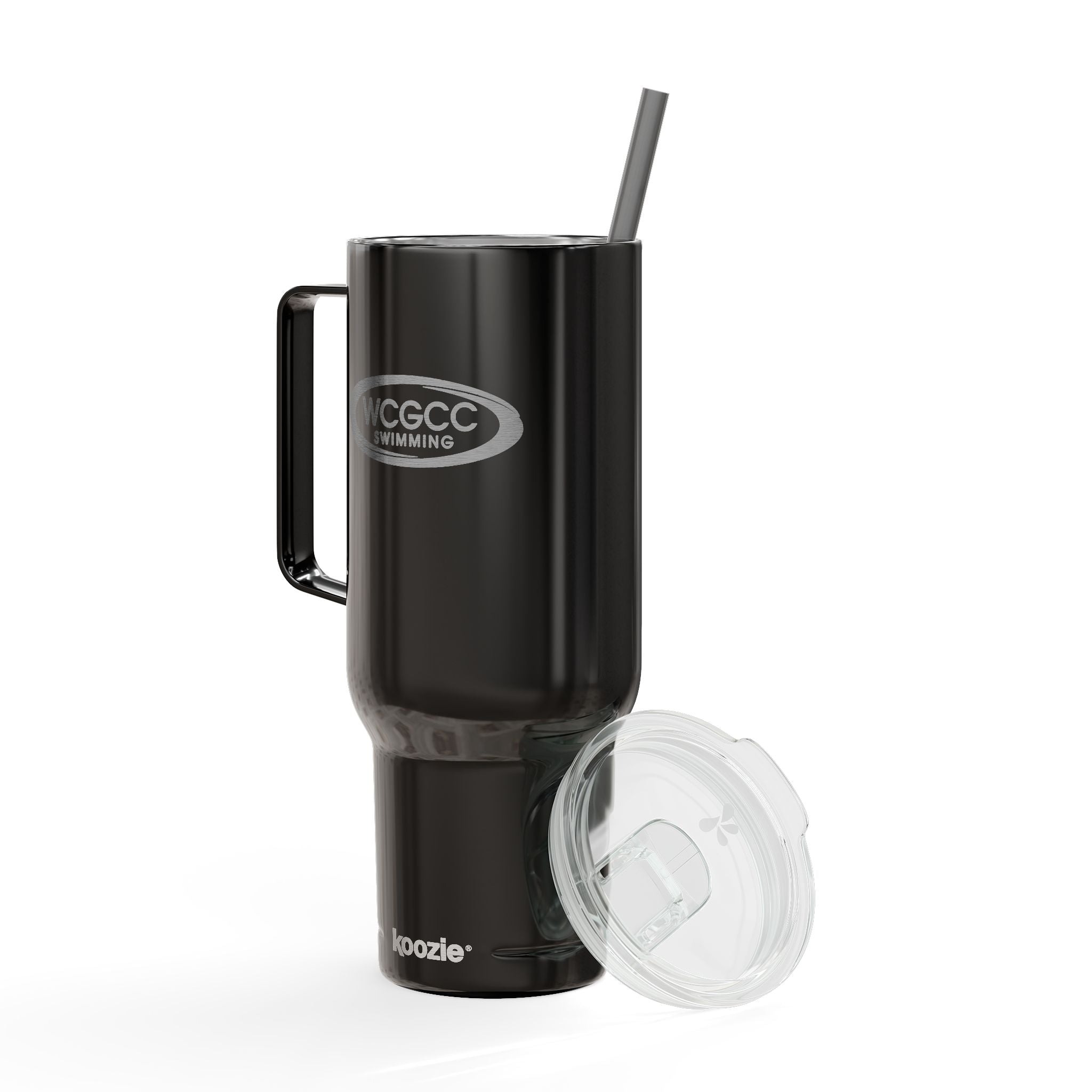 40oz Engraved Stainless Steel Tumbler with Lid & Straw — Custom WCCO Logo