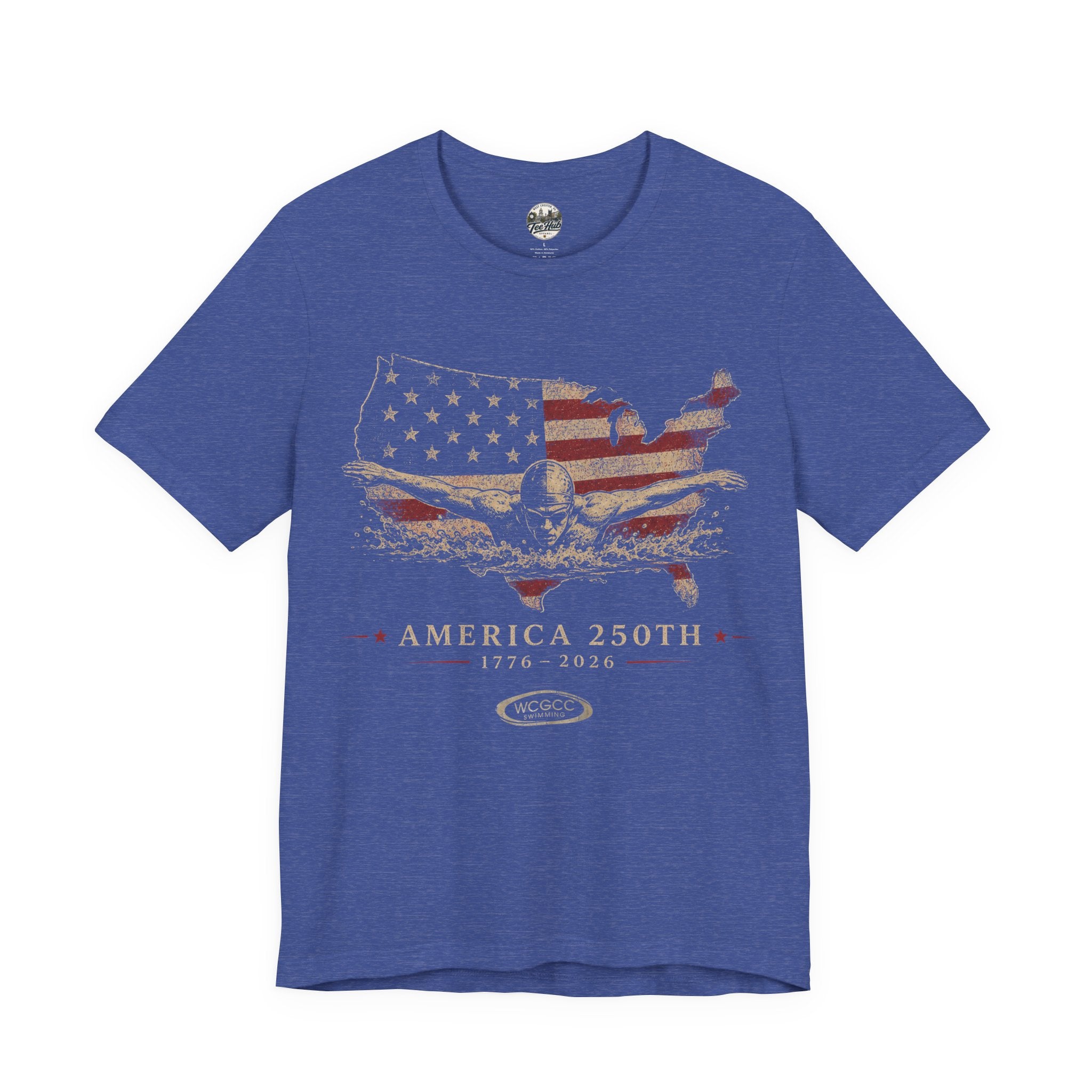 America 250th Swim T-Shirt - 1776–2026 Patriotic USA Flag & Eagle Anniversary Tee