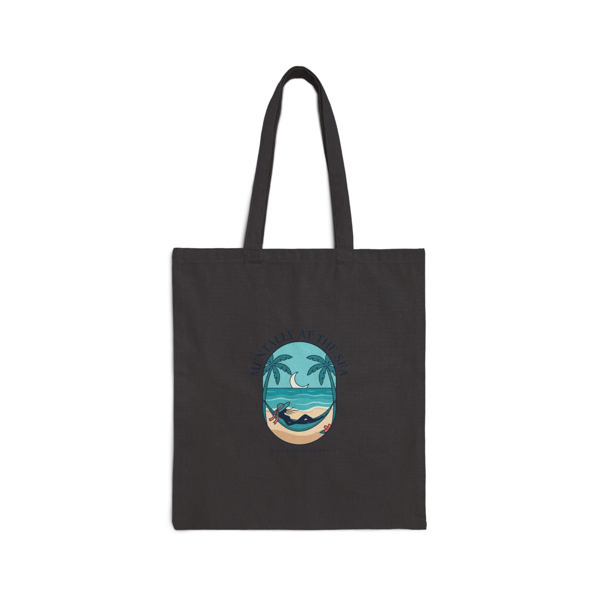 Coastal Escape Tote, beach vacation canvas bag, seafoam pastel aesthetic