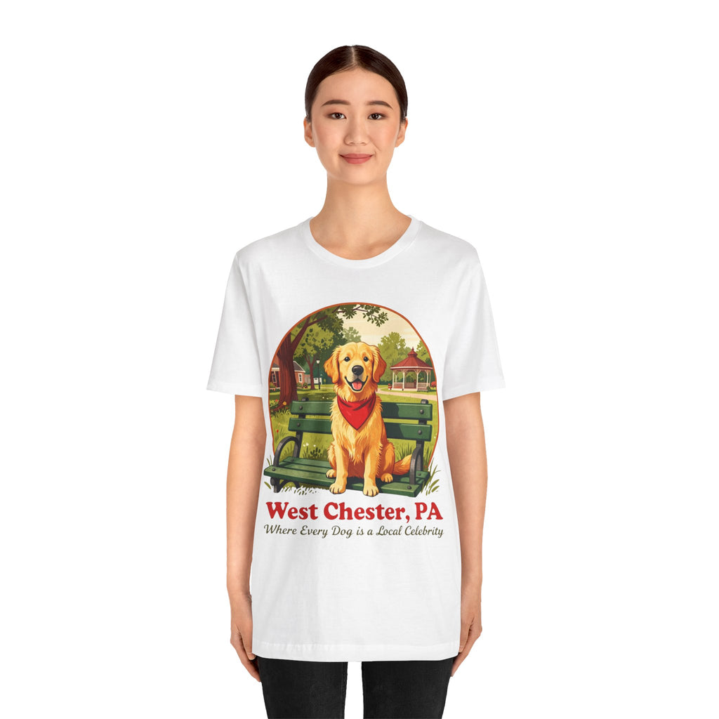 West Chester, PA Golden Retriever T-Shirt — "Where Every Dog is a Local Celebrity"