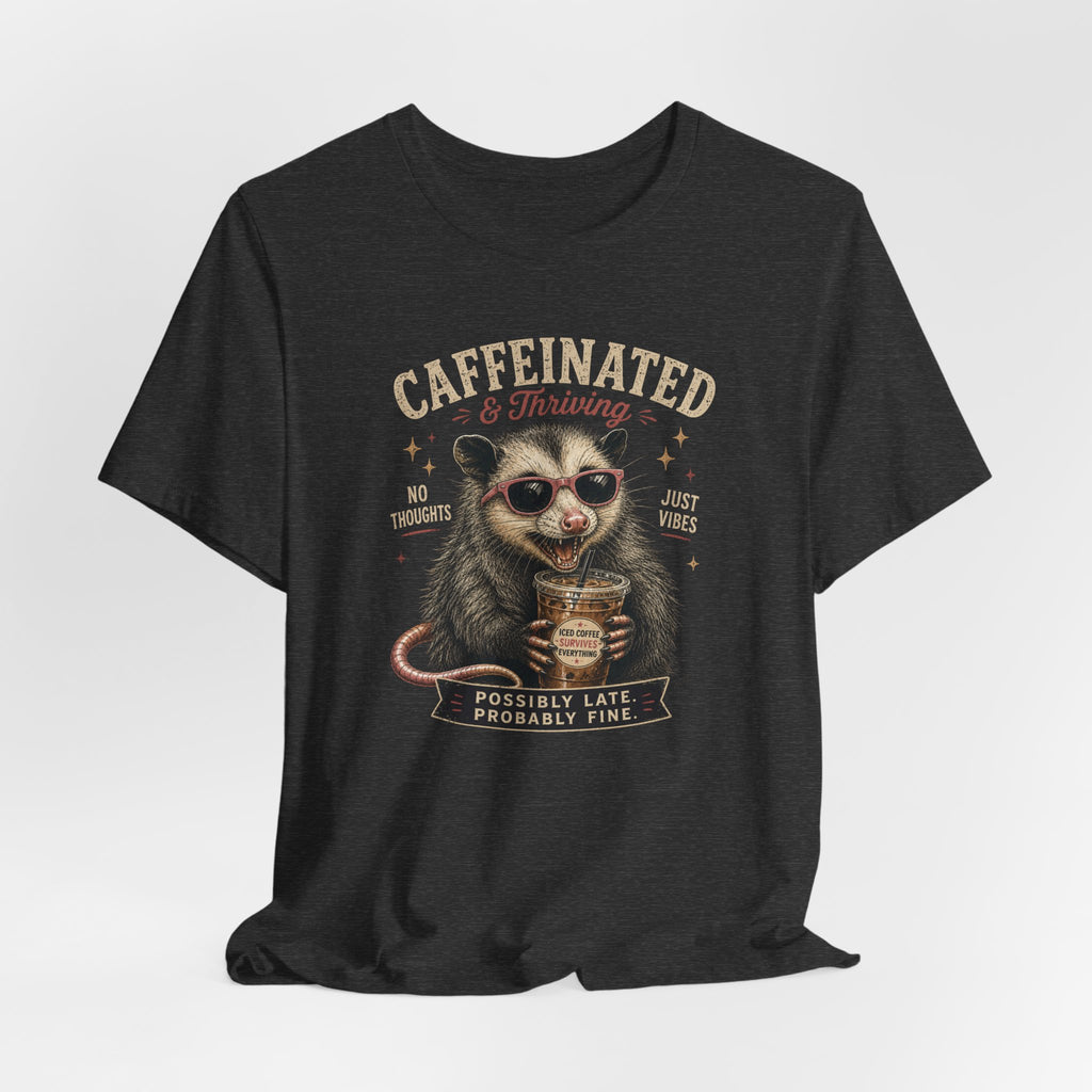 Caffeinated and Thriving Sloth Tee – Funny Coffee Lover T-Shirt