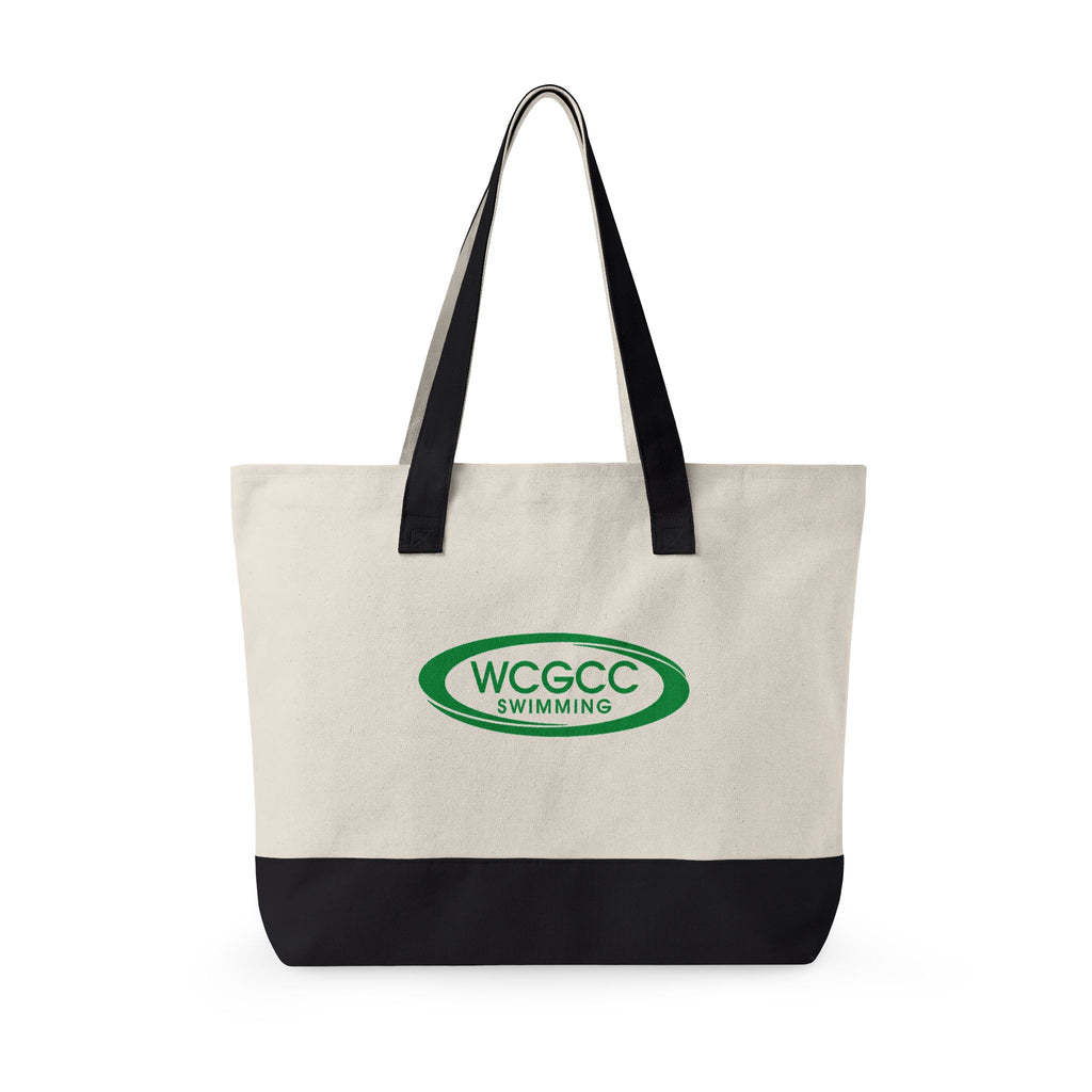 WCGCC Swimming Canvas Tote Bag — Custom Name Zippered Pool Bag