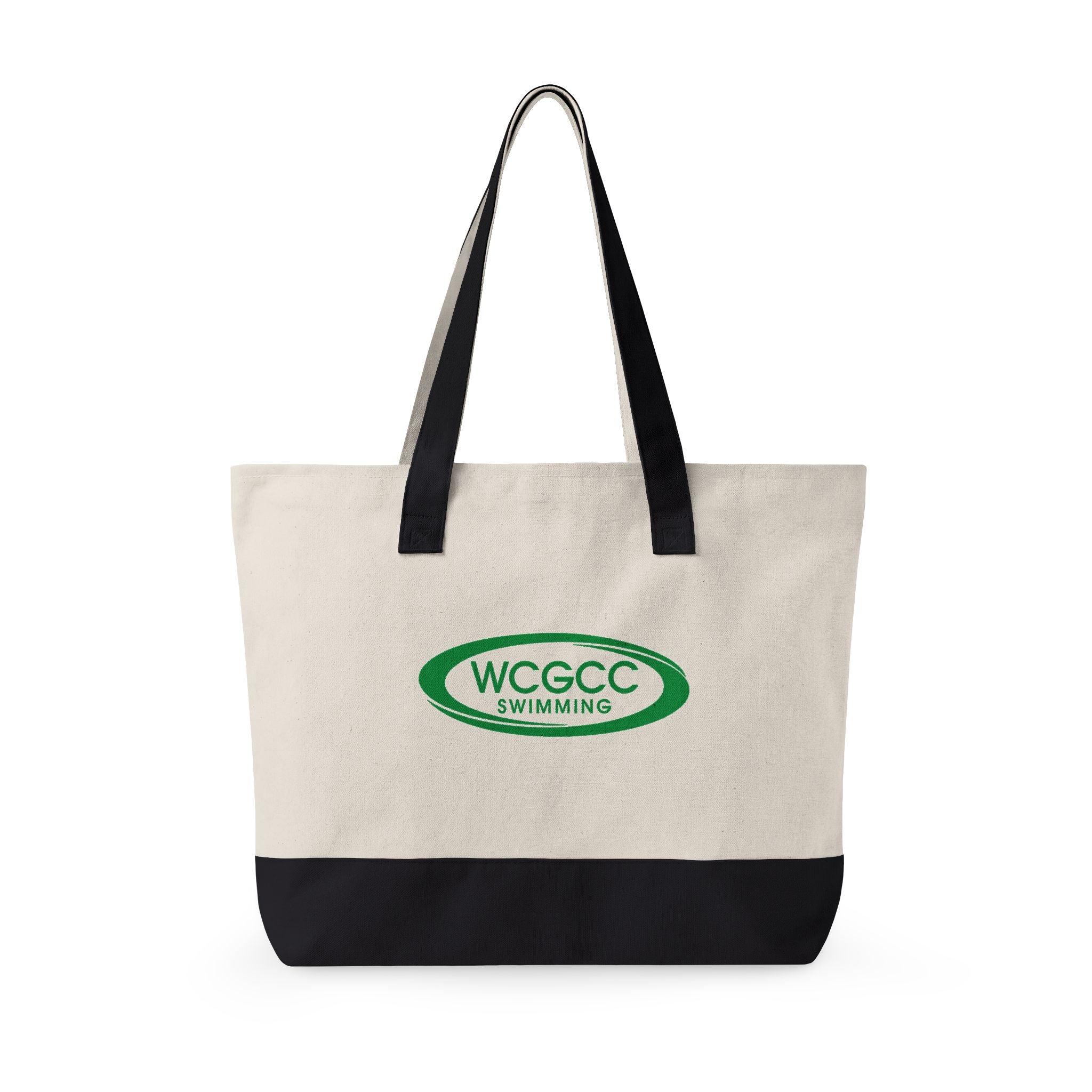 WCGCC Swimming Canvas Tote Bag — Custom Name Zippered Pool Bag