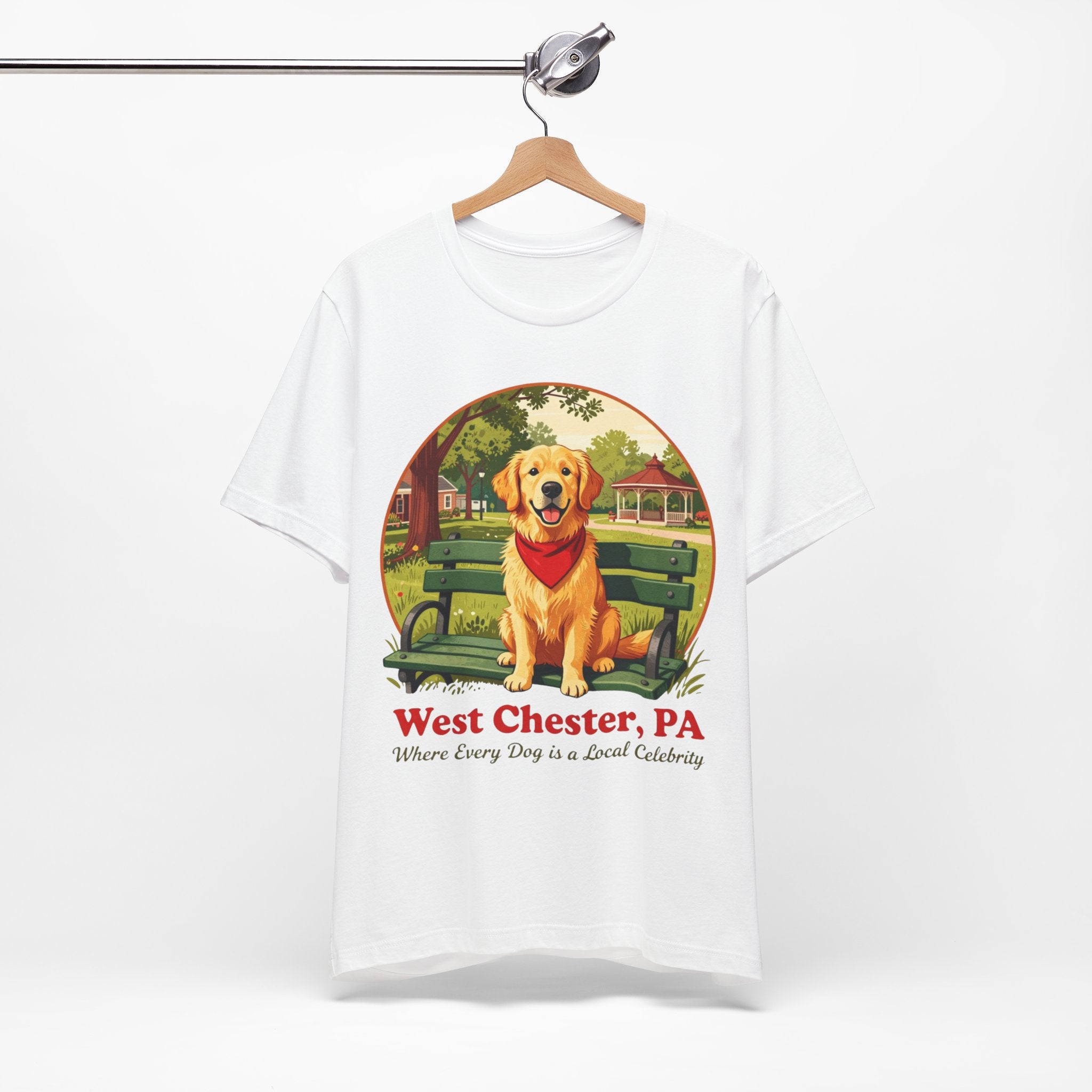 West Chester, PA Golden Retriever T-Shirt — "Where Every Dog is a Local Celebrity"