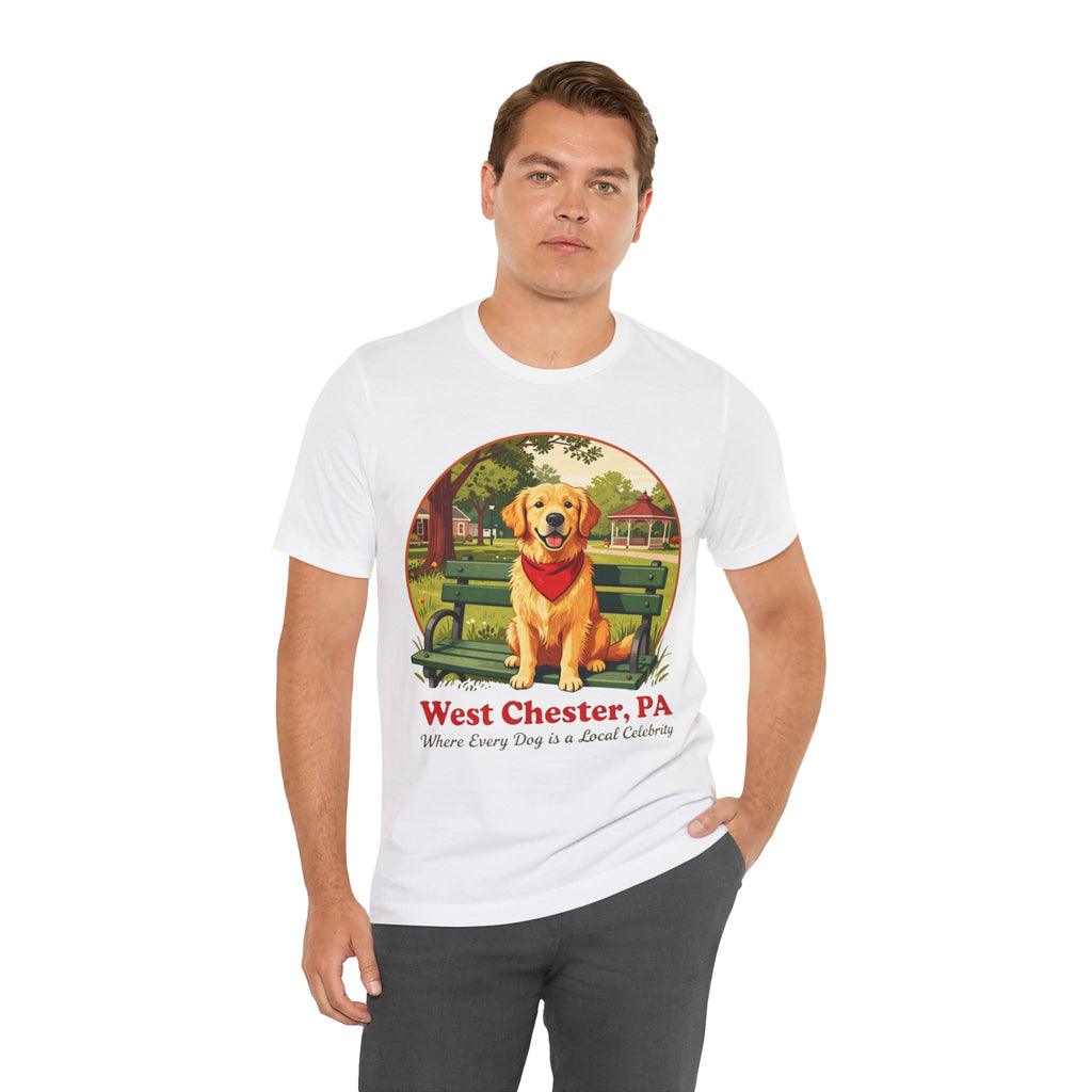 West Chester, PA Golden Retriever T-Shirt — "Where Every Dog is a Local Celebrity"