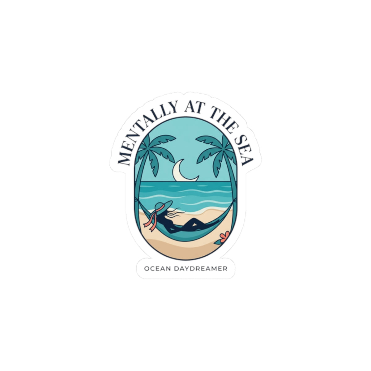 Mentally at the Sea Kiss-Cut Stickers | Ocean Aesthetic, seafoam blue