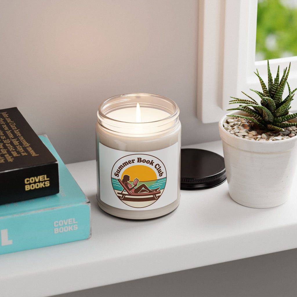 Summer Book Club Candle, summer aesthetic coastal vibes, sunny pastel soy candle