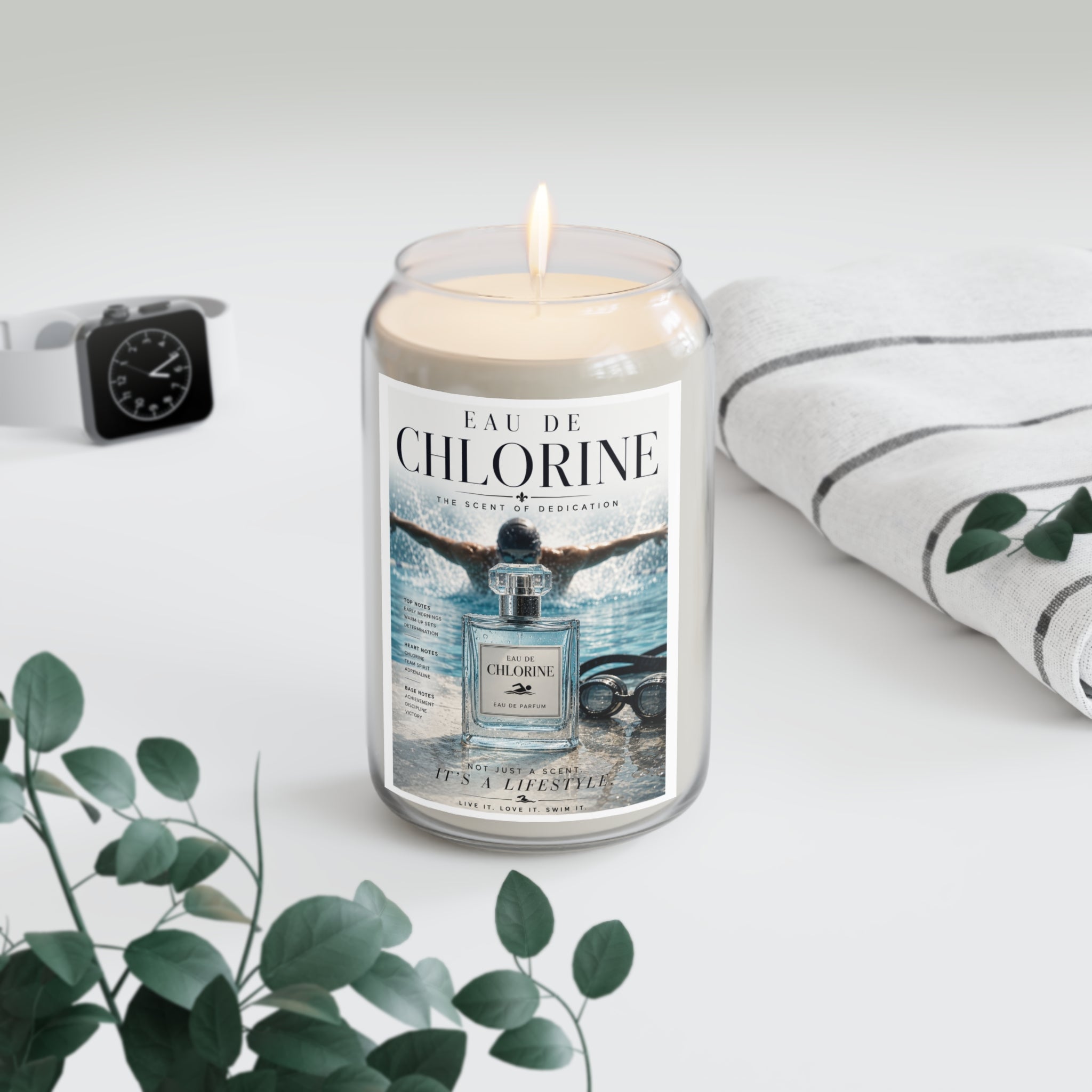 Eau de Chlorine Soy Candle — 13.75 oz Pool & Swim Scented Candle