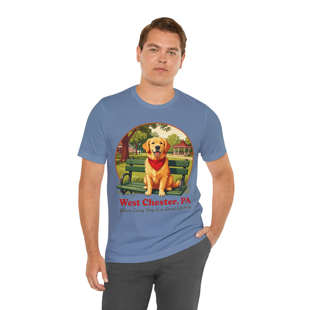West Chester, PA Golden Retriever T-Shirt — "Where Every Dog is a Local Celebrity"