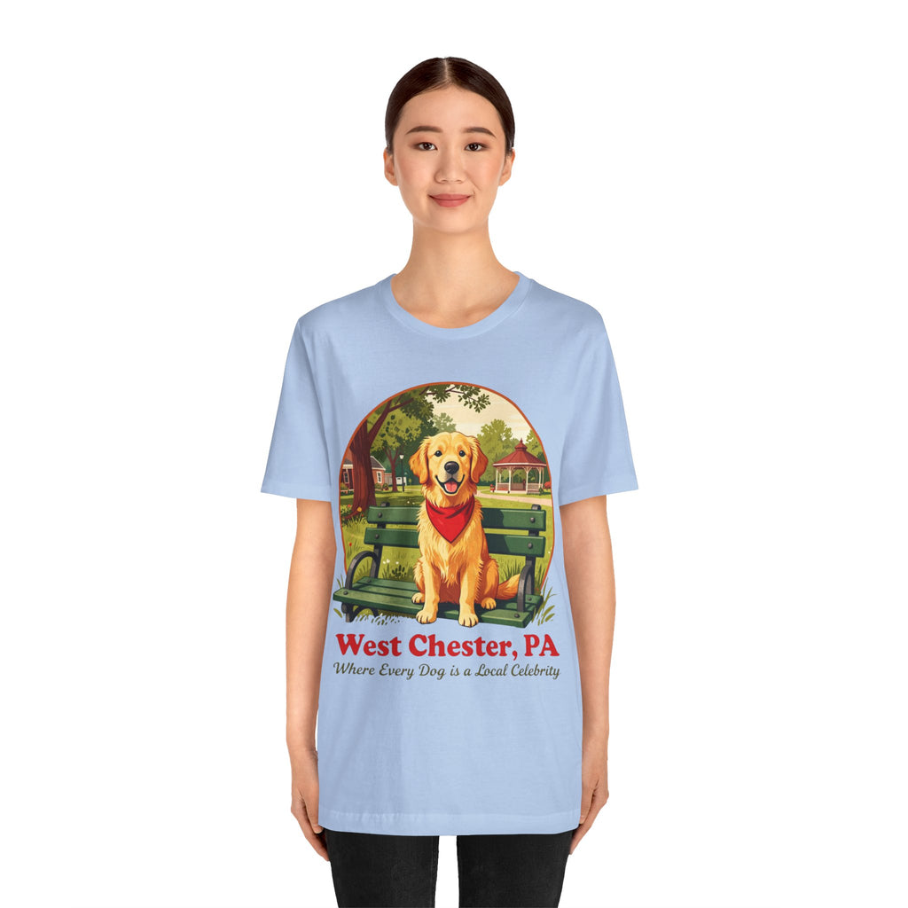 West Chester, PA Golden Retriever T-Shirt — "Where Every Dog is a Local Celebrity"