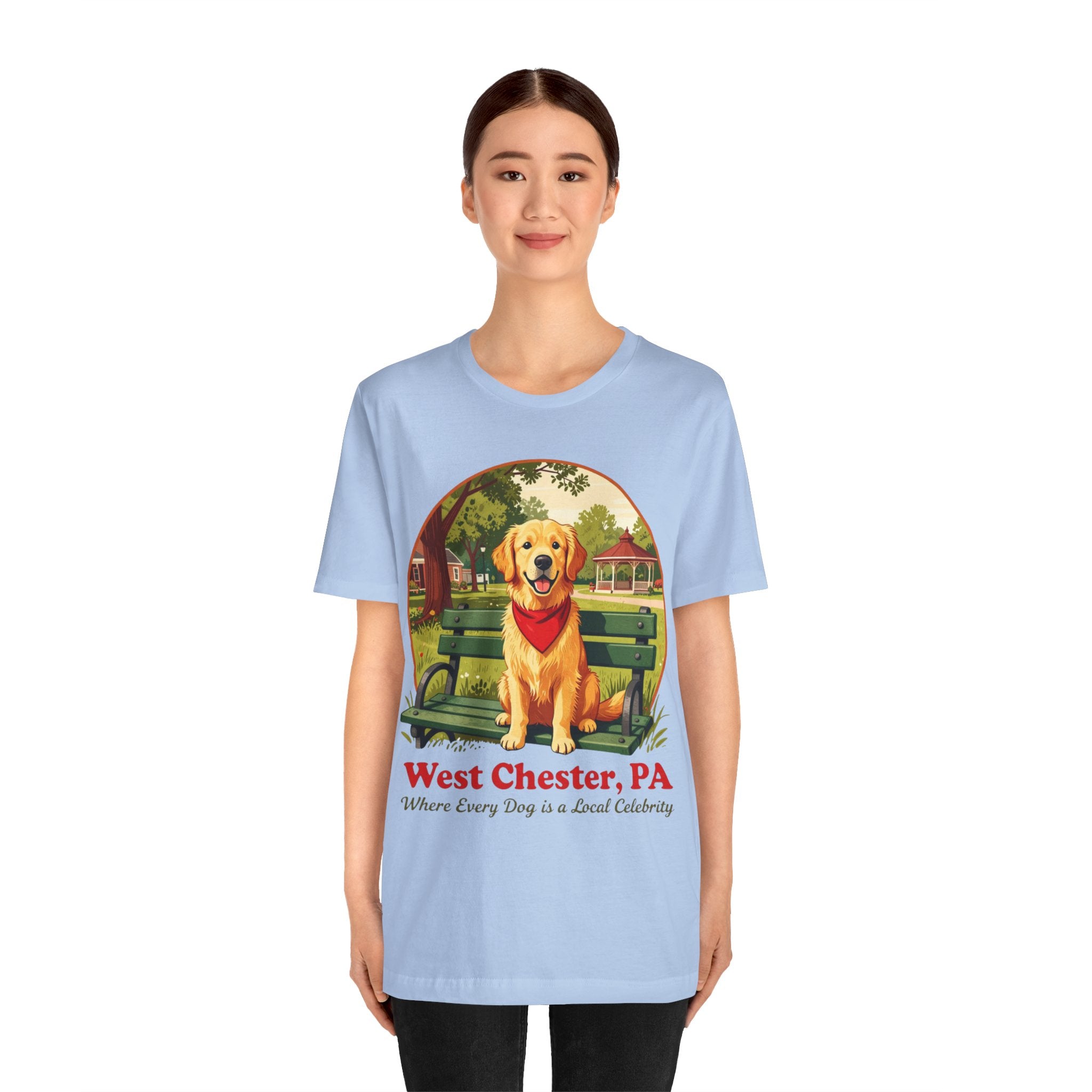 West Chester, PA Golden Retriever T-Shirt — "Where Every Dog is a Local Celebrity"