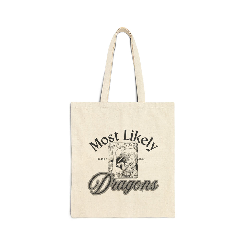 Most Likely Dragons Cotton Tote Bag — Vintage Dragon Illustration Bookish Tote
