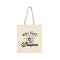 Most Likely Dragons Cotton Tote Bag — Vintage Dragon Illustration Bookish Tote