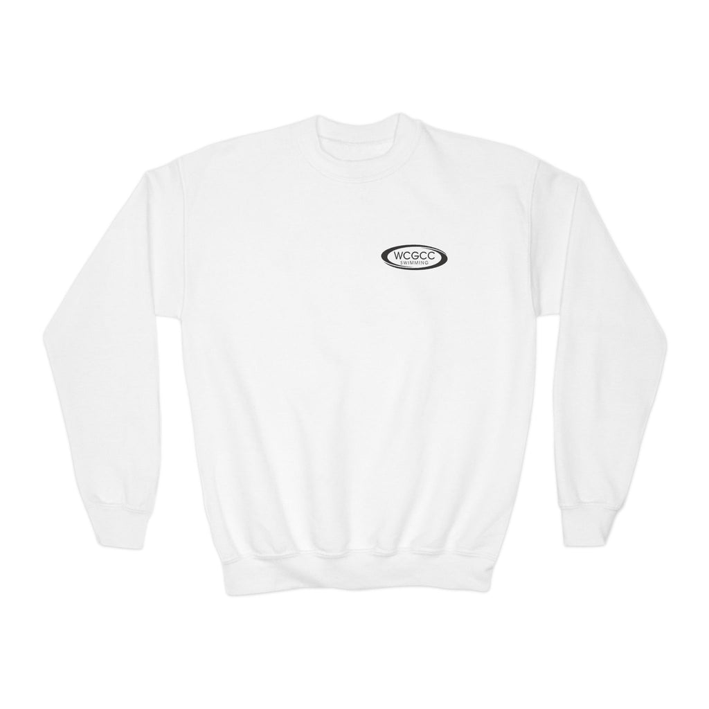 Youth Crewneck Sweatshirt — 'Eau de Chlorine' Swim Vibes Graphic Pullover