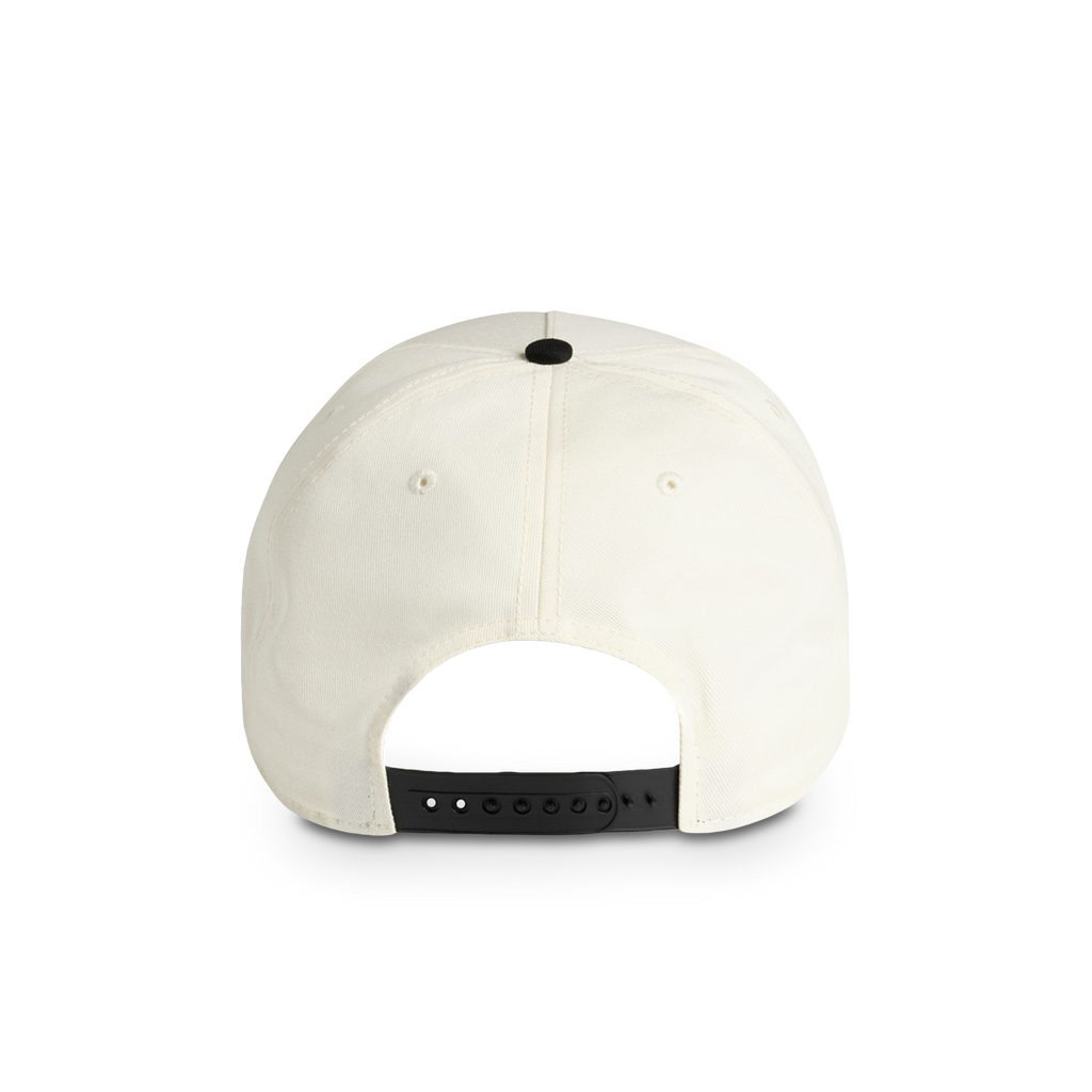 Beverage Island Two-Tone Trucker Cap — Retro Tropical Sunset Design