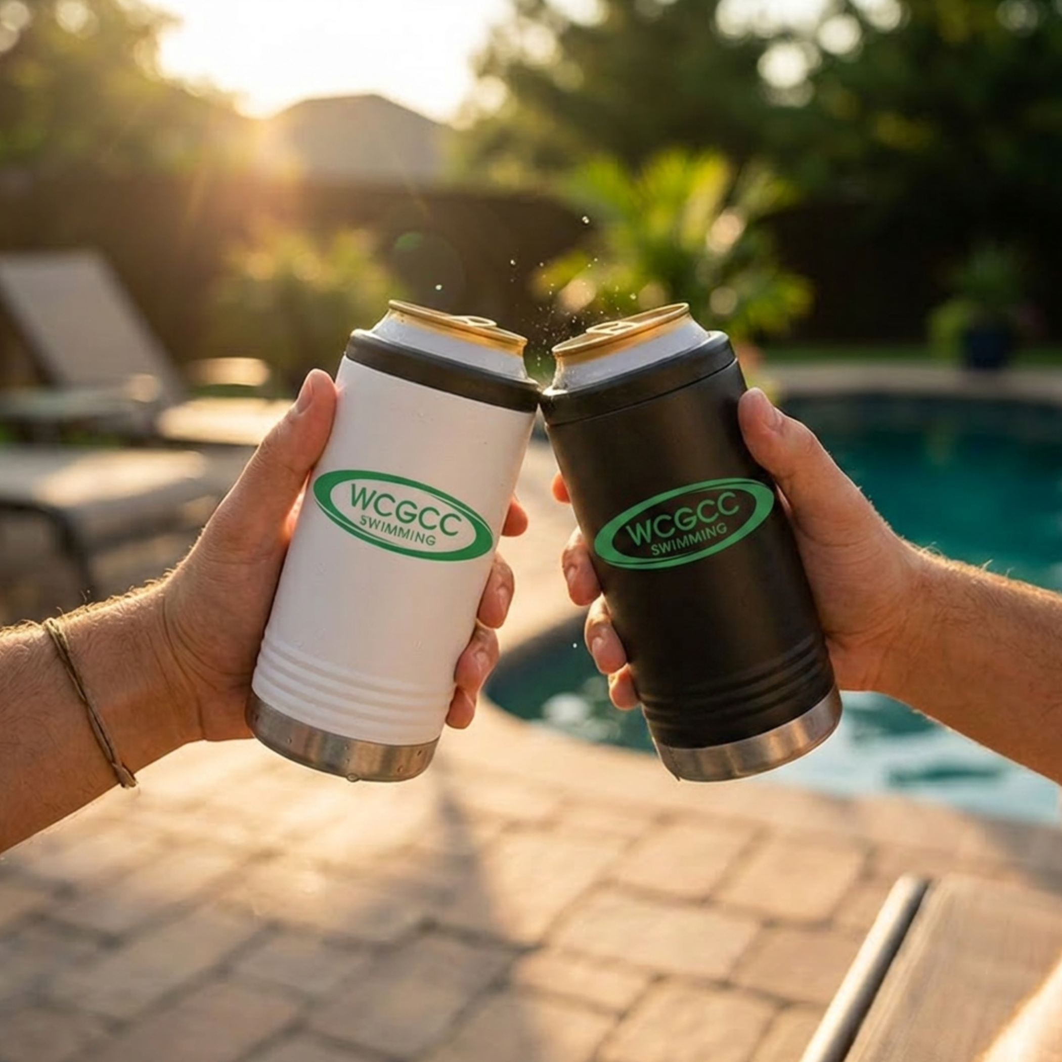 Slim Beverage Holder - WCGCC Swimming Logo Can Cooler