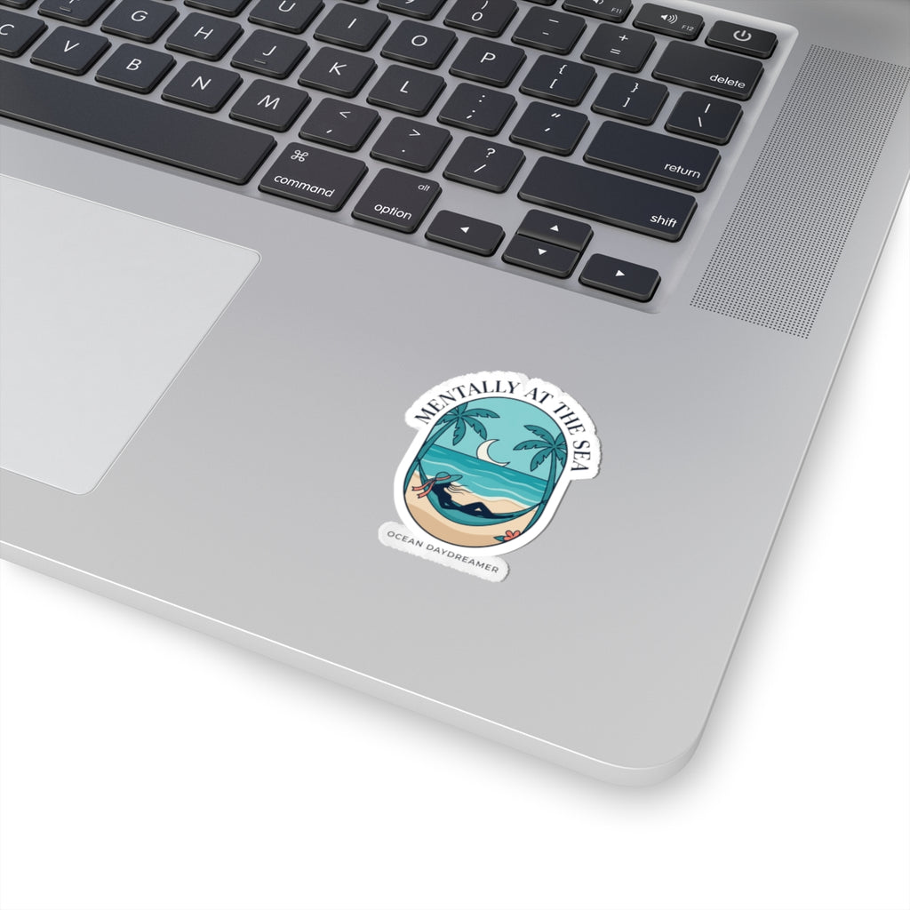 Mentally at the Sea Kiss-Cut Stickers | Ocean Aesthetic, seafoam blue
