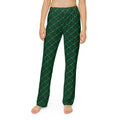 Kids Lounge Pants — Green Geometric All-Over Print