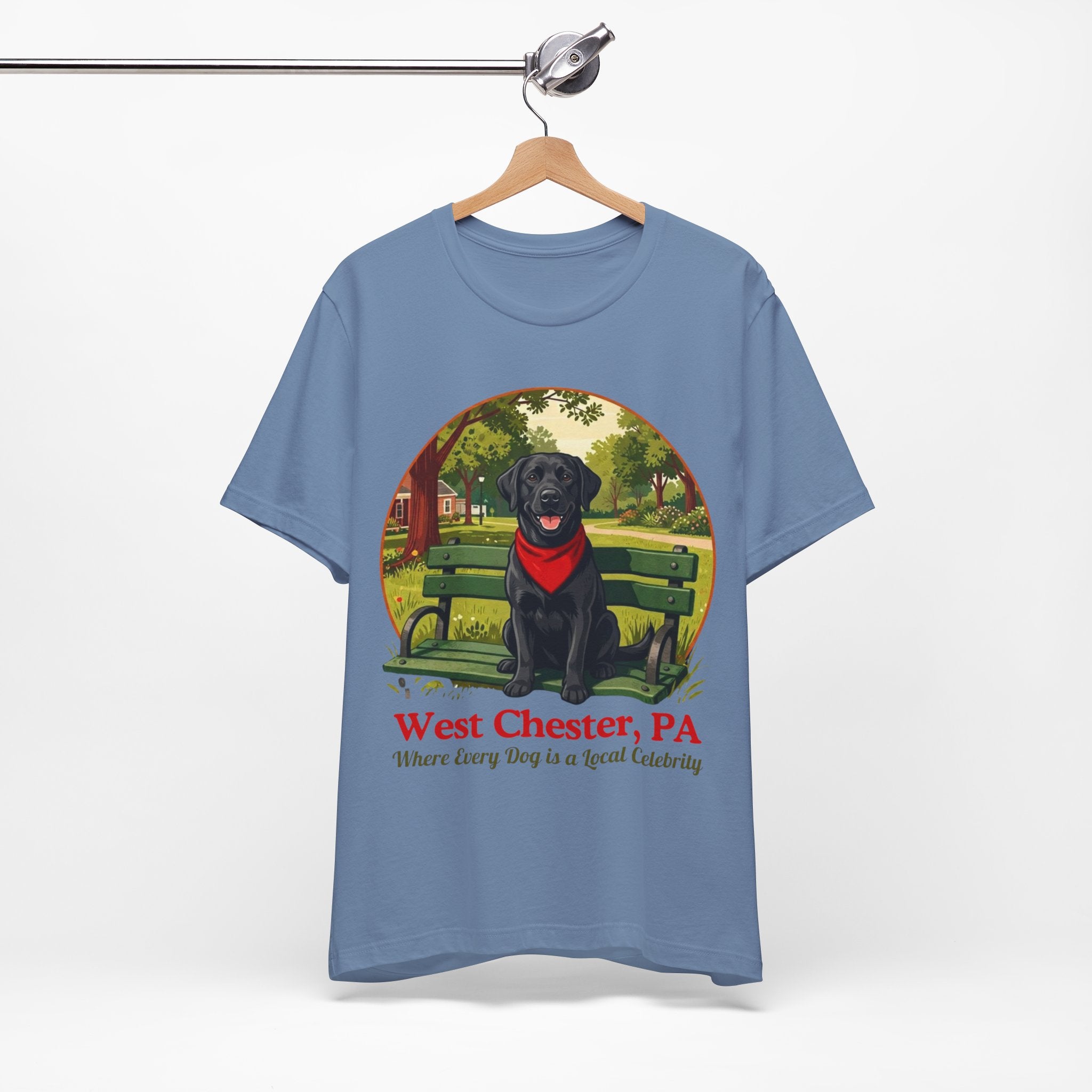West Chester, PA Black Lab T-Shirt — “Where Every Dog is a Local Celebrity”