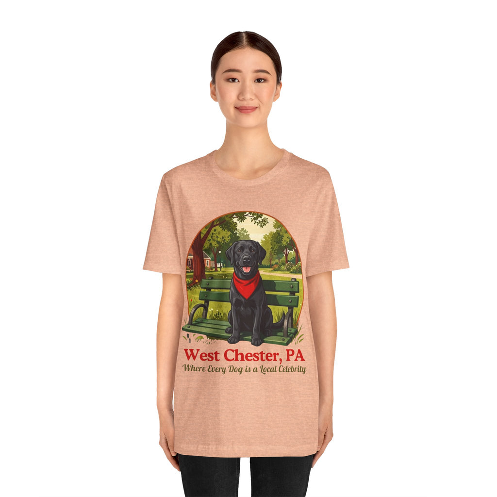 West Chester, PA Black Lab T-Shirt — “Where Every Dog is a Local Celebrity”