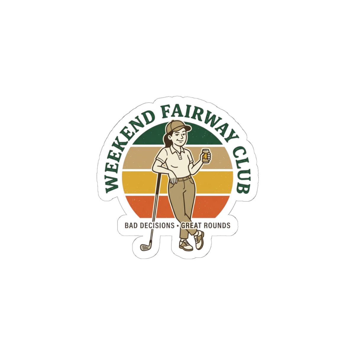 Weekend Fairway Club Sticker | Retro Golf, Bogey Humor