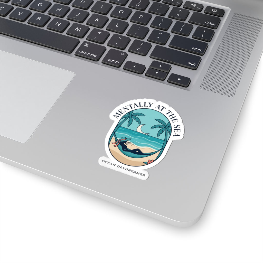 Mentally at the Sea Kiss-Cut Stickers | Ocean Aesthetic, seafoam blue