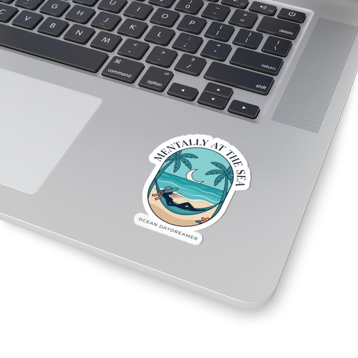 Mentally at the Sea Kiss-Cut Stickers | Ocean Aesthetic, seafoam blue