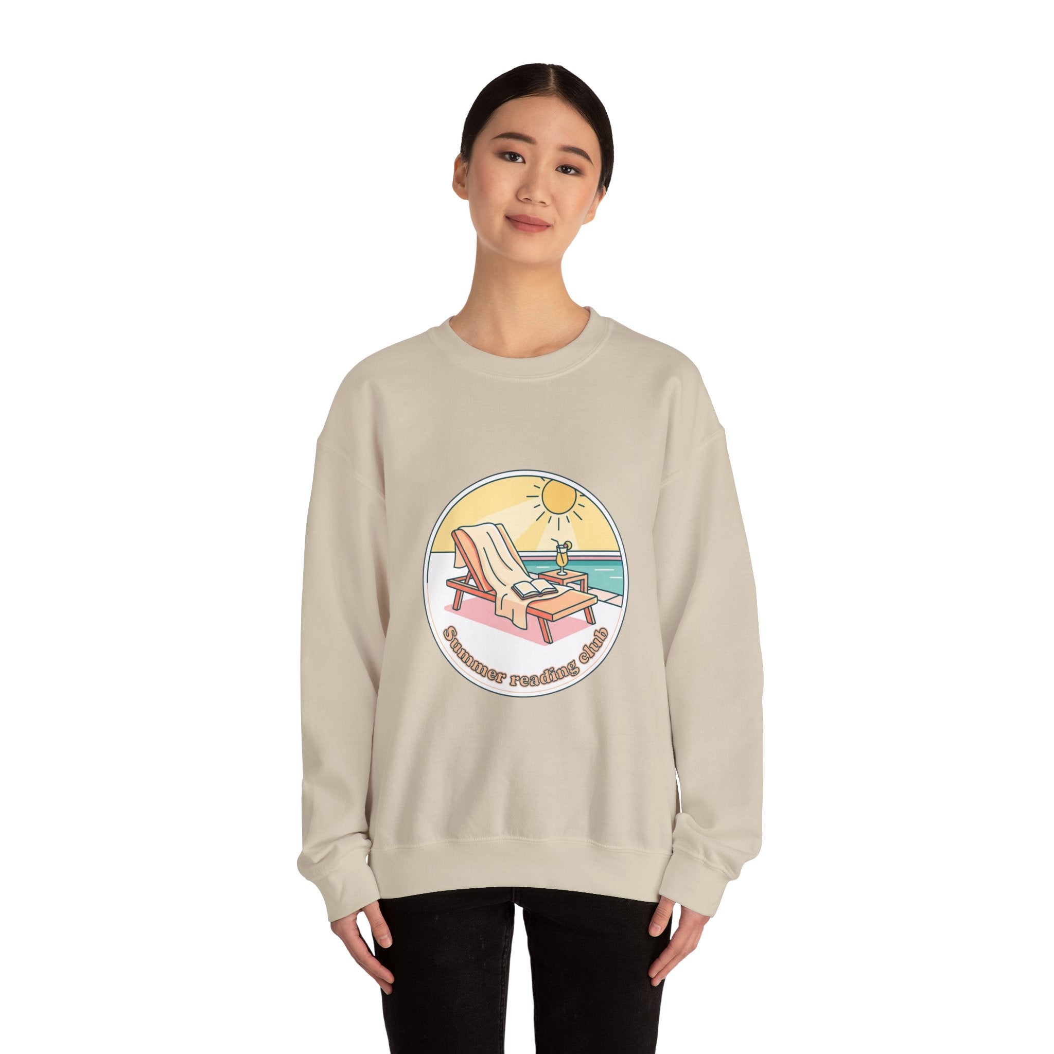 Sunny Beach Lounger Crewneck Sweatshirt | summer aesthetic, coastal vibes