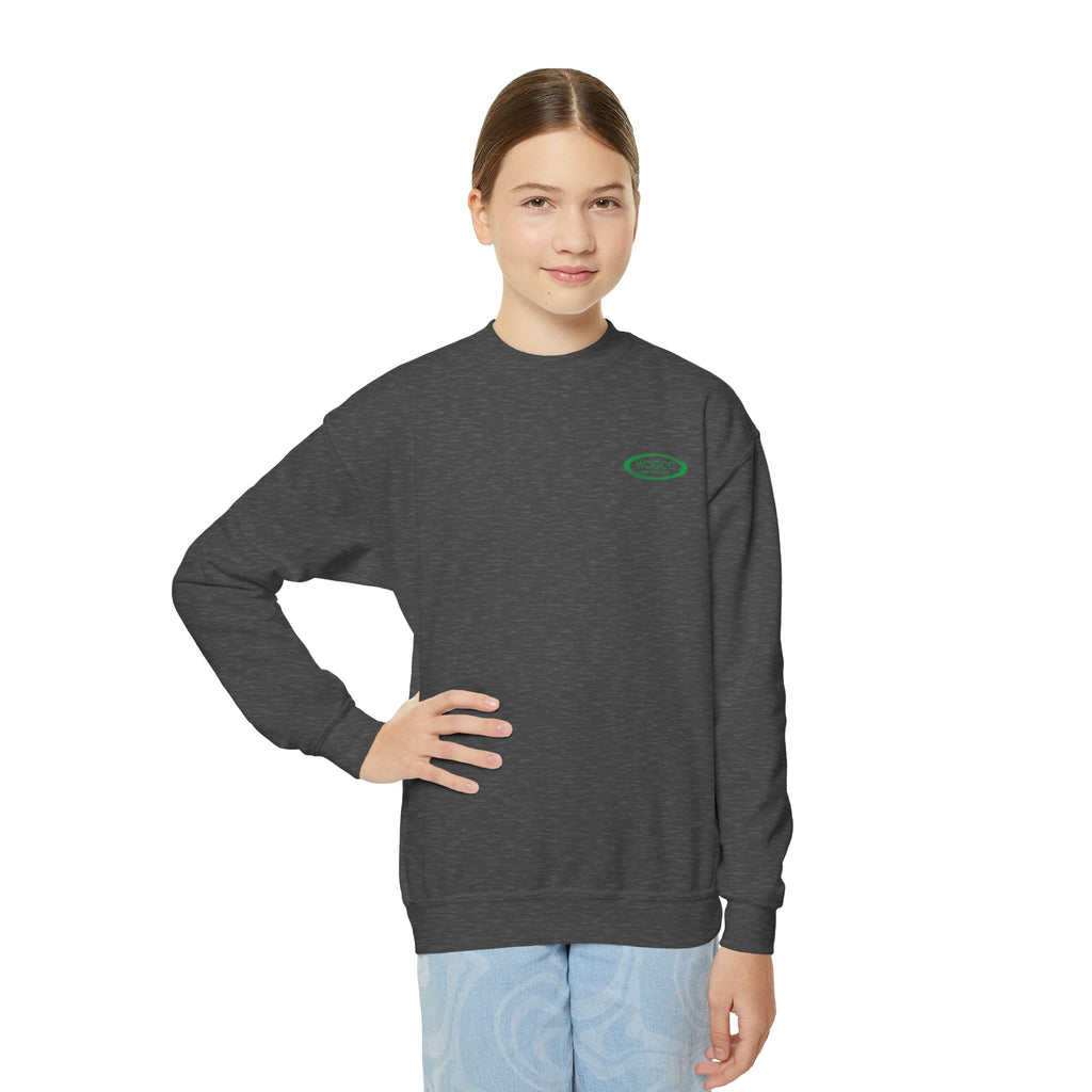 Youth Crewneck Sweatshirt - WCGCC Swimming Team Logo (White)