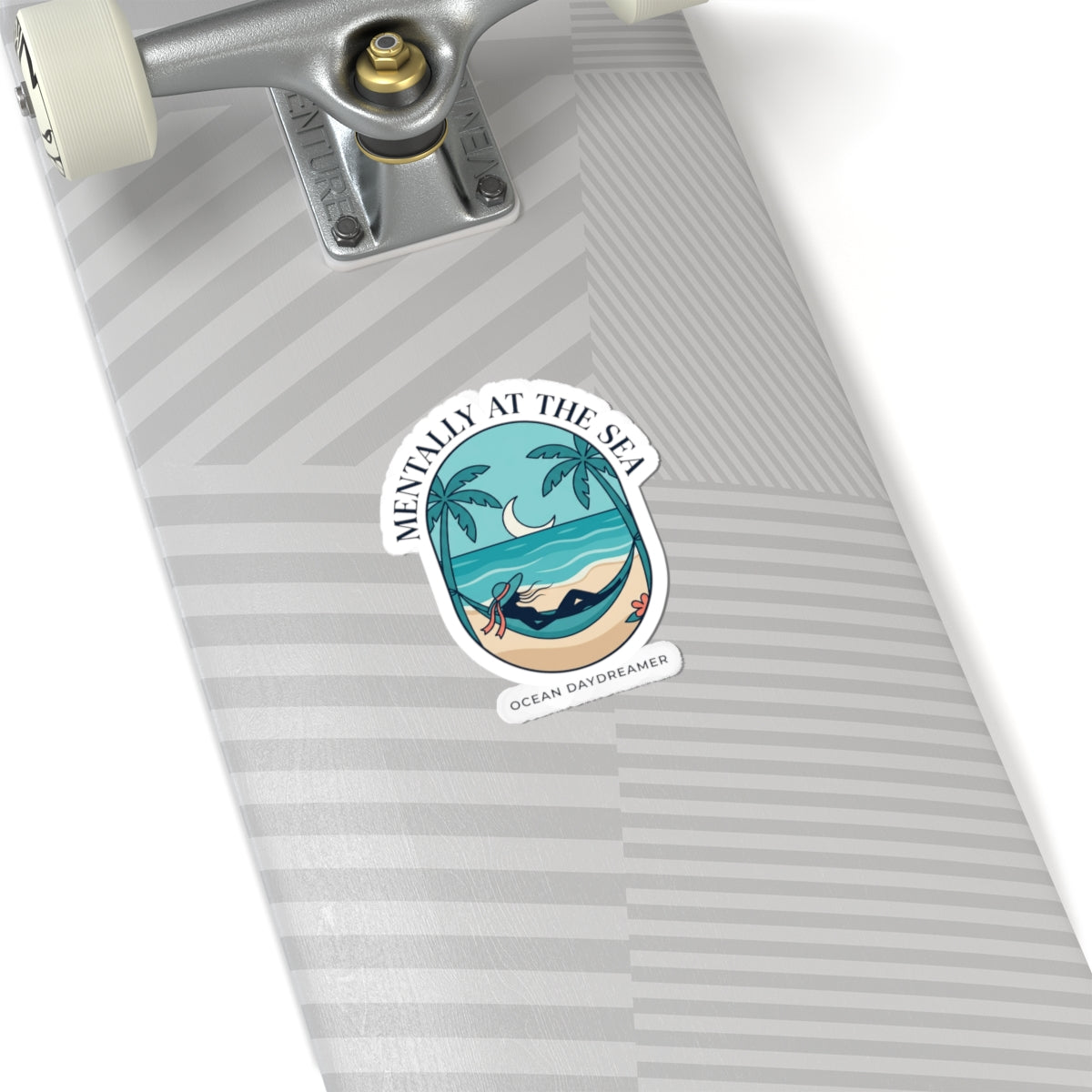 Mentally at the Sea Kiss-Cut Stickers | Ocean Aesthetic, seafoam blue
