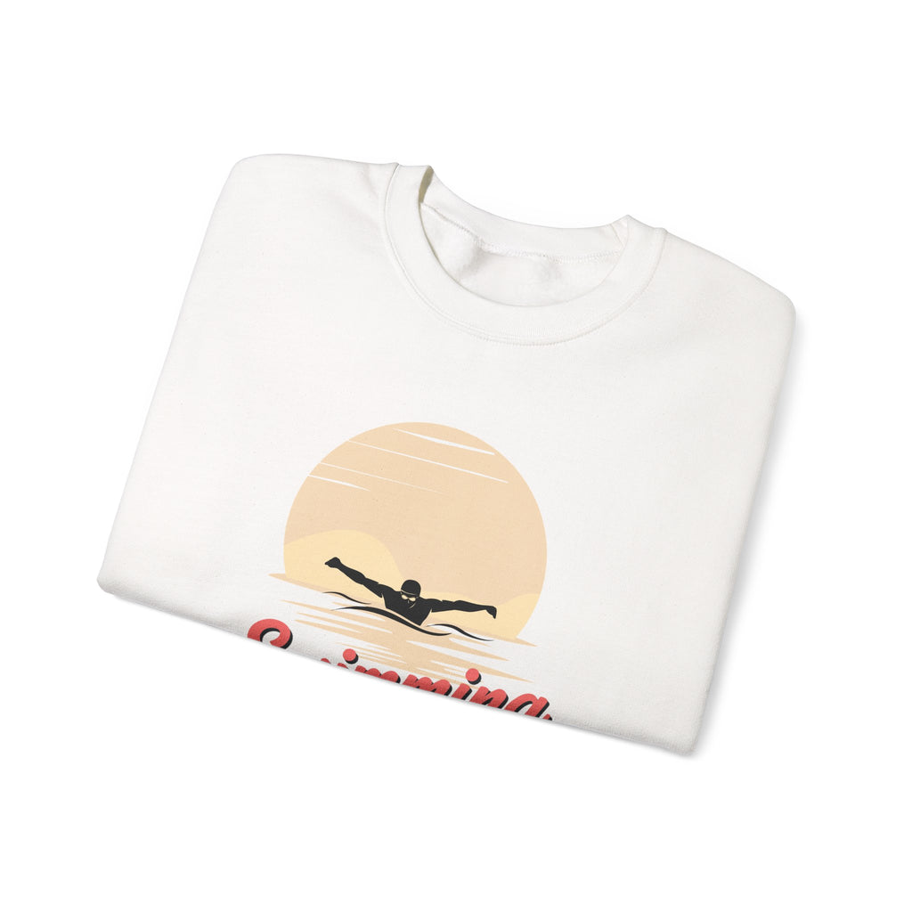 Swimming Parent Sweatshirt — Retro Swimmer Graphic Crewneck for Swim Moms & Dads
