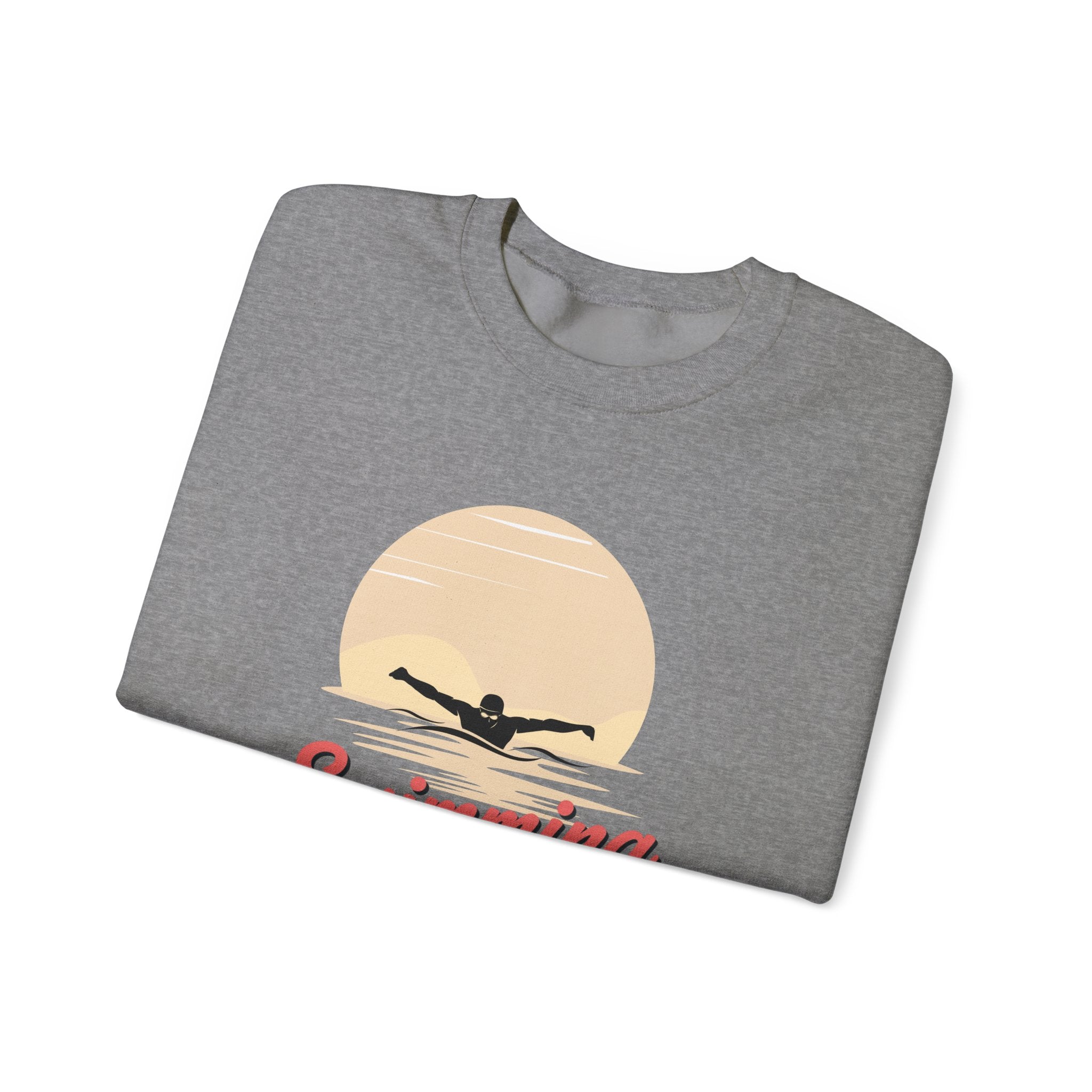 Swimming Parent Sweatshirt — Retro Swimmer Graphic Crewneck for Swim Moms & Dads