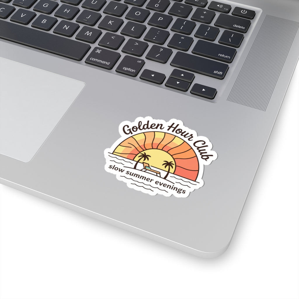 Golden Hour Club Kiss-Cut Sticker | summer aesthetic, pastel coastal vibes